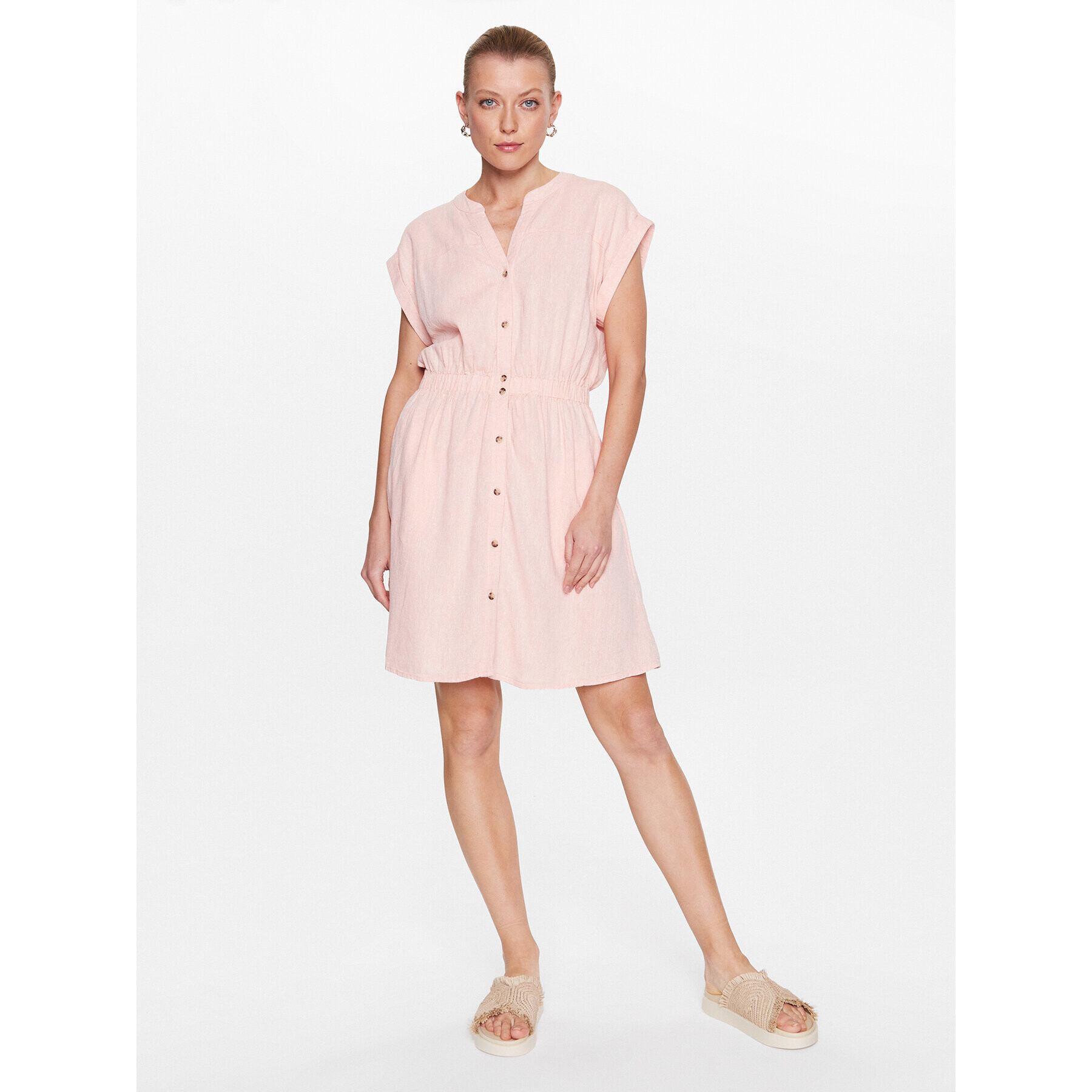 Moss Copenhagen Ежедневна рокля 17502 Розов Basic Fit - Pepit.bg