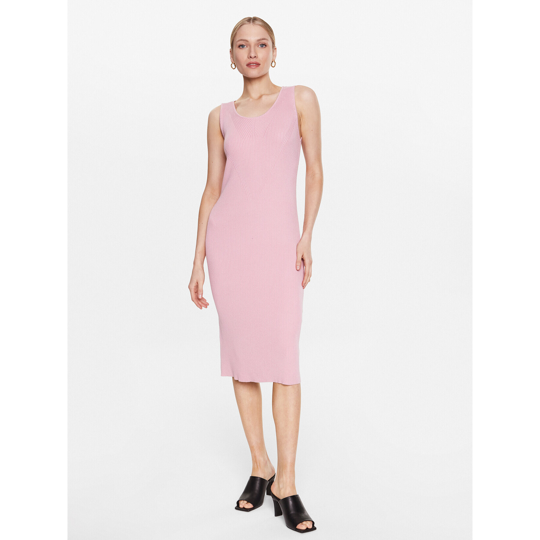 Moss Copenhagen Ежедневна рокля 17523 Розов Basic Fit - Pepit.bg