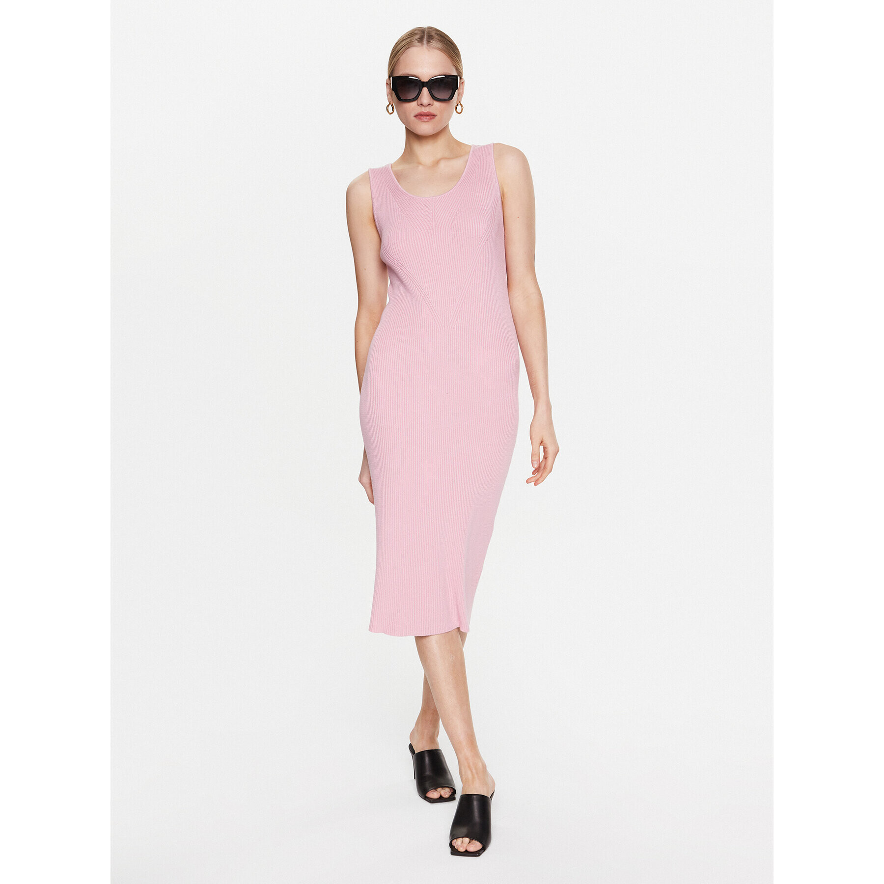 Moss Copenhagen Ежедневна рокля 17523 Розов Basic Fit - Pepit.bg