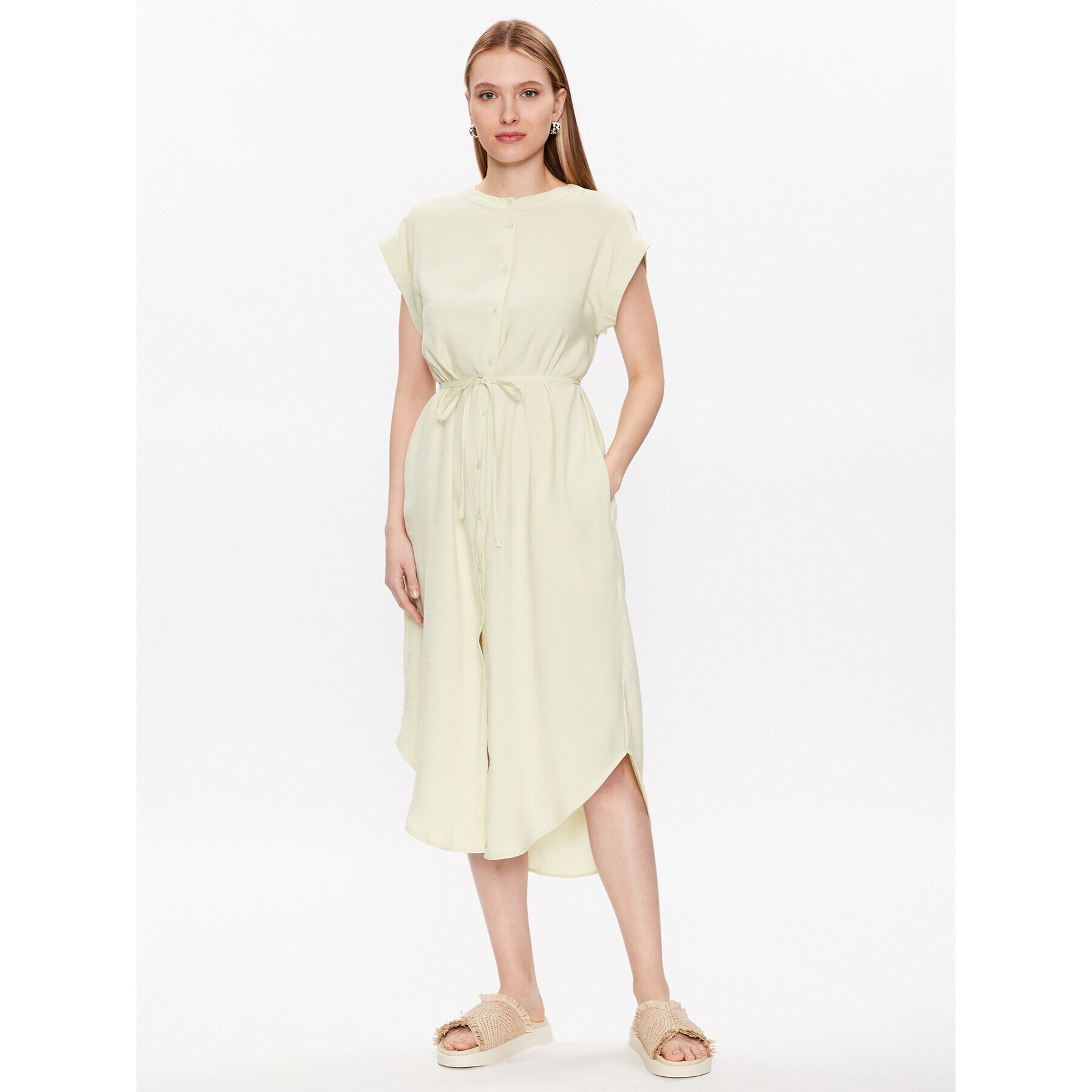 Moss Copenhagen Ежедневна рокля 17528 Зелен Basic Fit - Pepit.bg