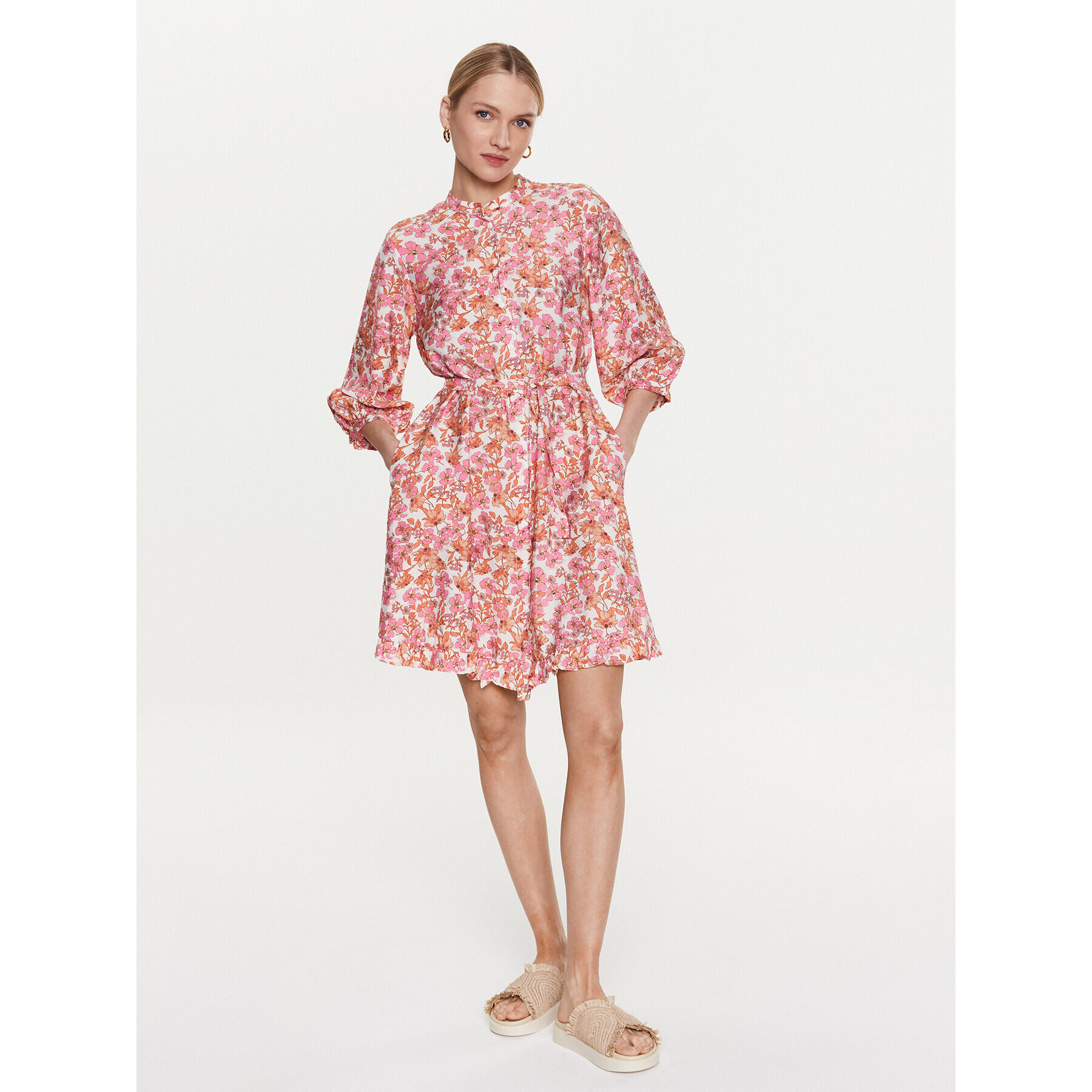 Moss Copenhagen Ежедневна рокля 17579 Розов Basic Fit - Pepit.bg