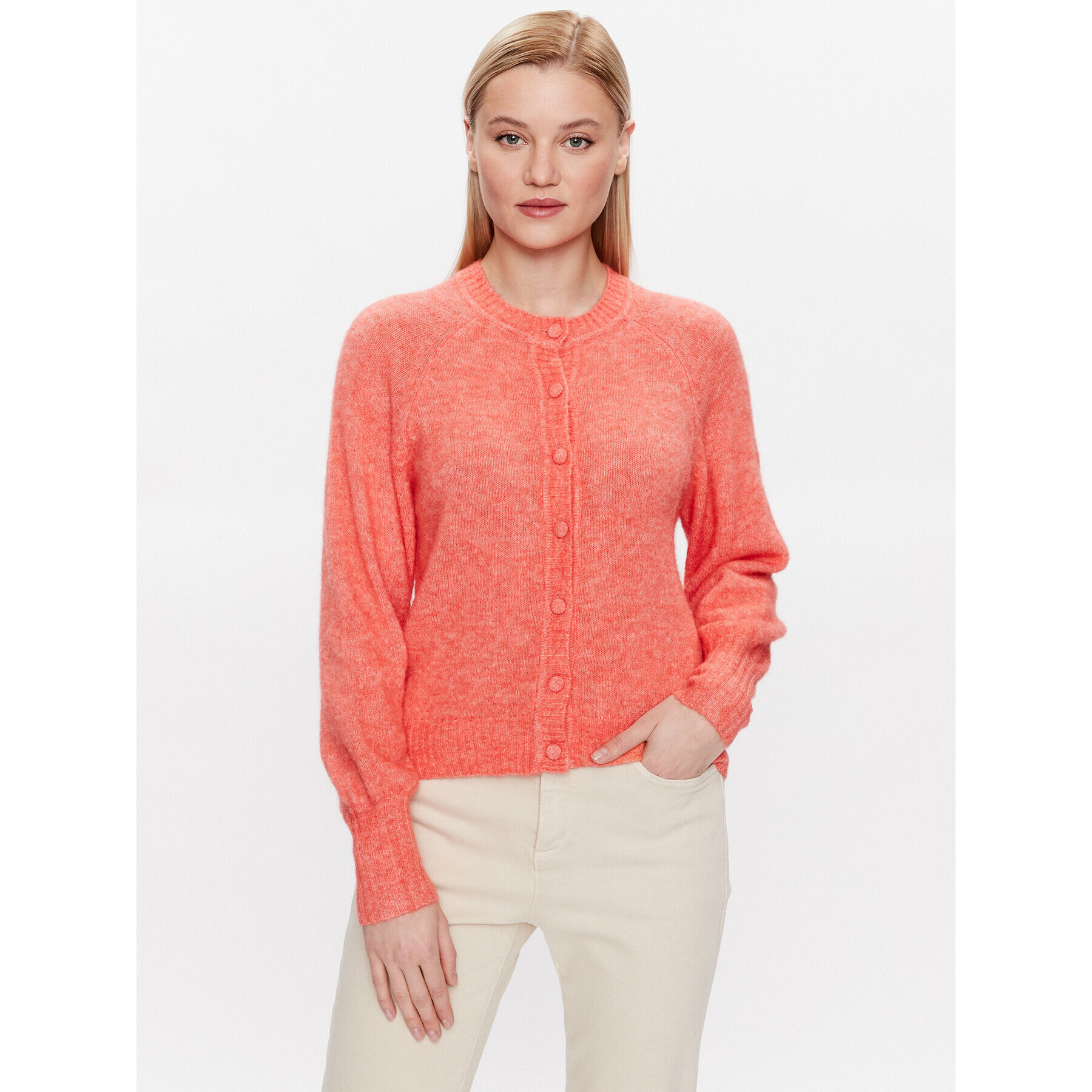 Moss Copenhagen Кардиган Line 17456 Розов Regular Fit - Pepit.bg