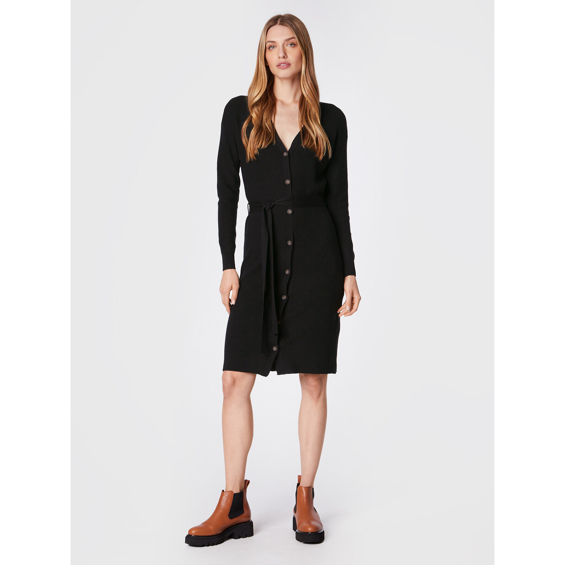Moss Copenhagen Кардиган Rachelle 16667 Черен Regular Fit - Pepit.bg