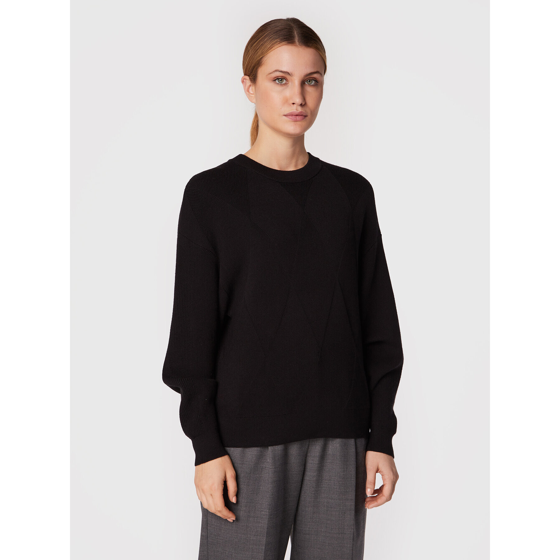 Moss Copenhagen Пуловер Britta Jilli 16897 Черен Relaxed Fit - Pepit.bg