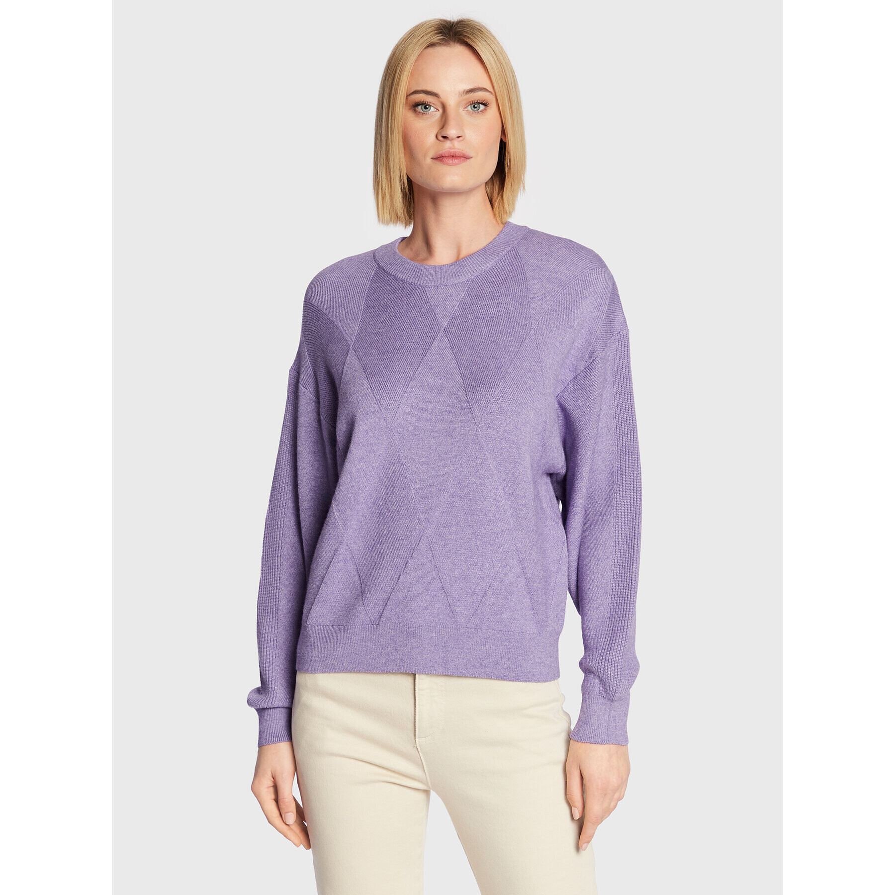 Moss Copenhagen Пуловер Britta Jilli 16897 Виолетов Relaxed Fit - Pepit.bg