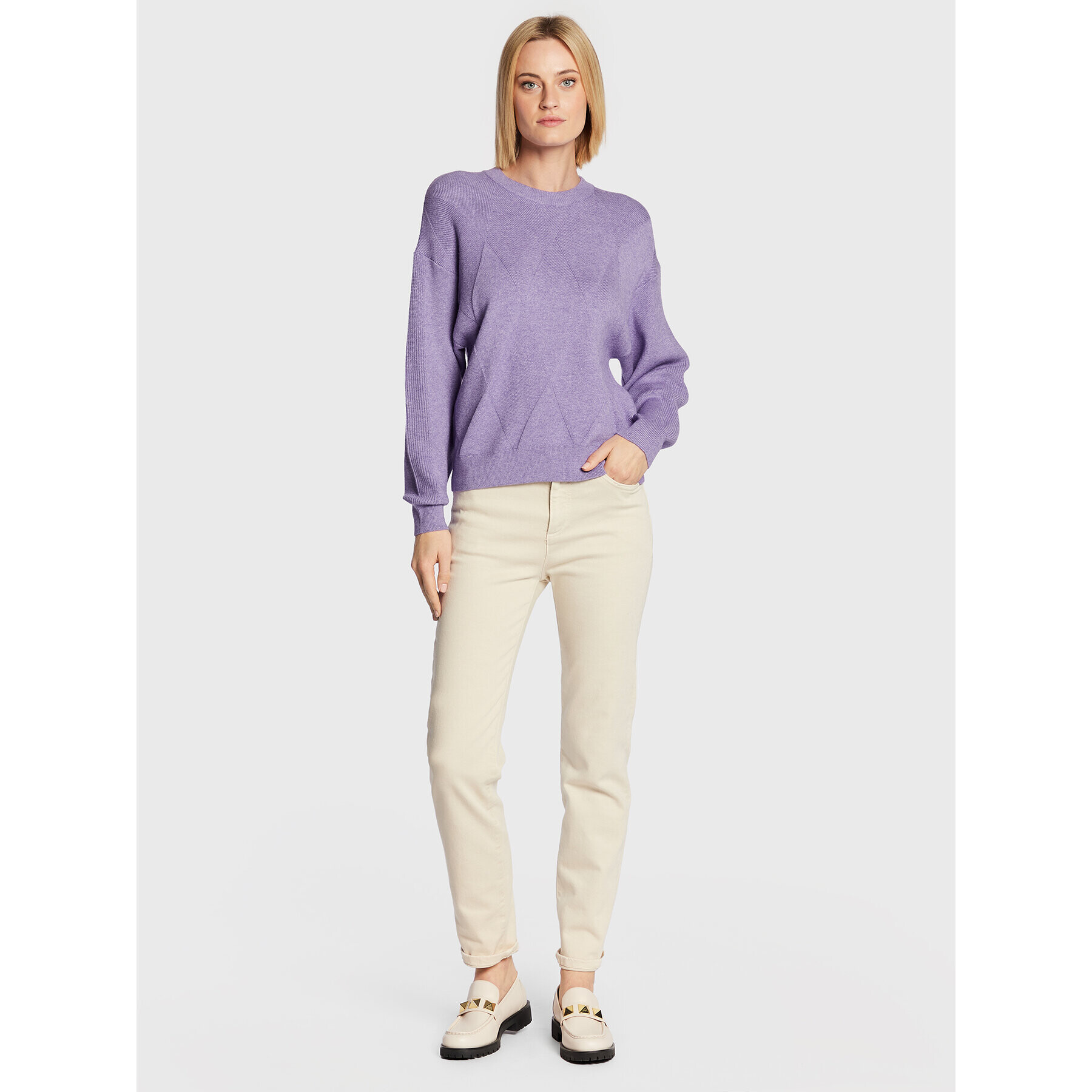 Moss Copenhagen Пуловер Britta Jilli 16897 Виолетов Relaxed Fit - Pepit.bg
