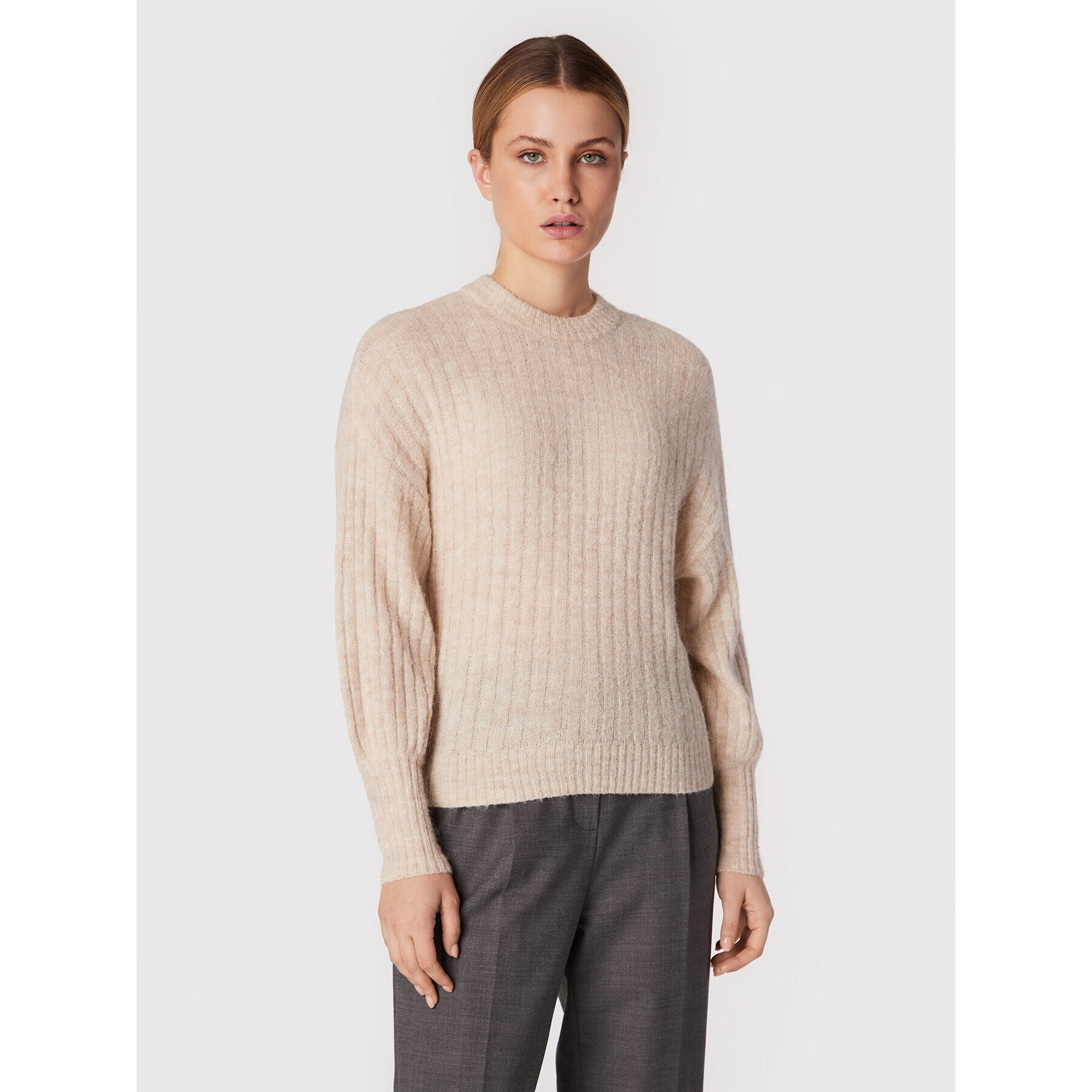 Moss Copenhagen Пуловер Cheanna 16848 Бежов Regular Fit - Pepit.bg