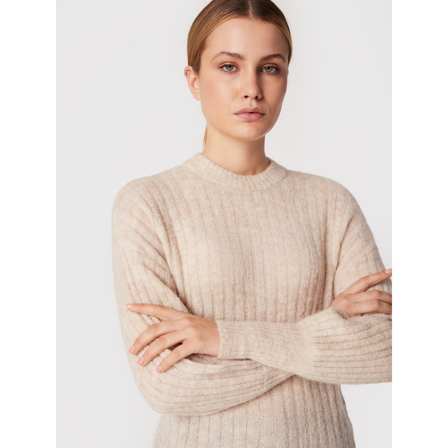 Moss Copenhagen Пуловер Cheanna 16848 Бежов Regular Fit - Pepit.bg