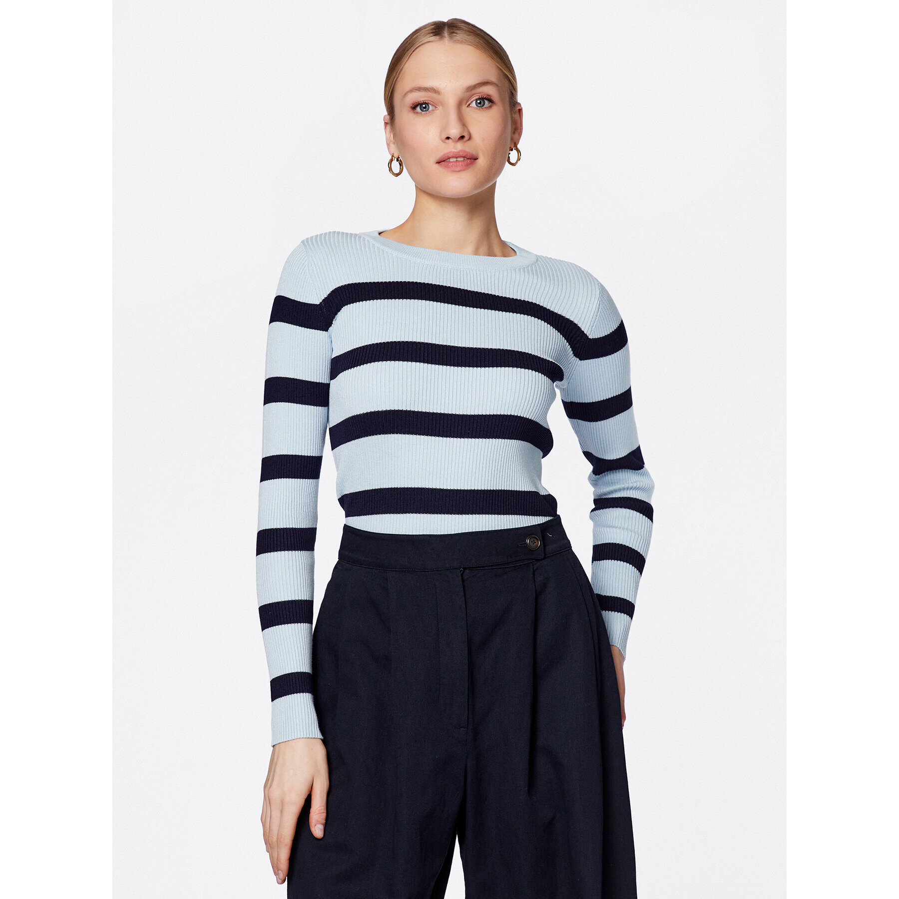 Moss Copenhagen Пуловер Harike 16024 Син Slim Fit - Pepit.bg