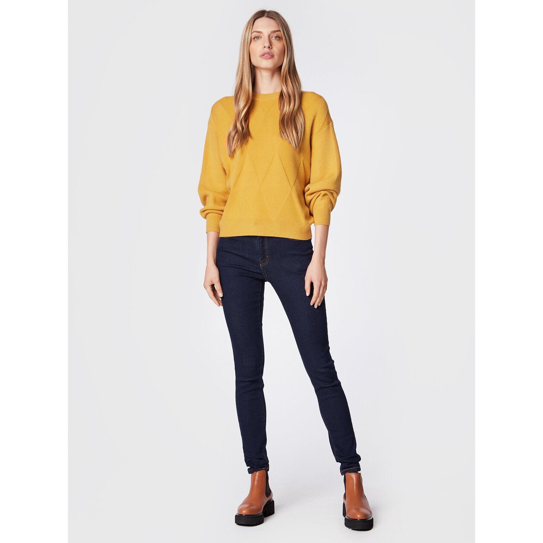 Moss Copenhagen Пуловер Jilli 16897 Жълт Loose Fit - Pepit.bg