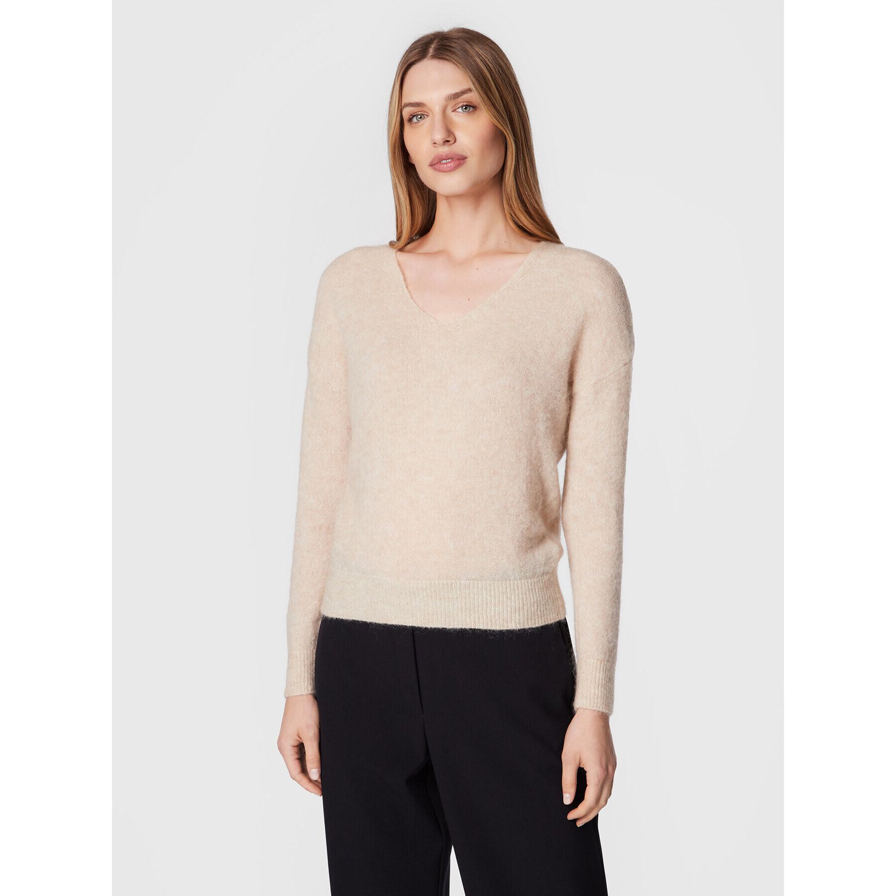 Moss Copenhagen Пуловер Mohair 16919 Бежов Regular Fit - Pepit.bg