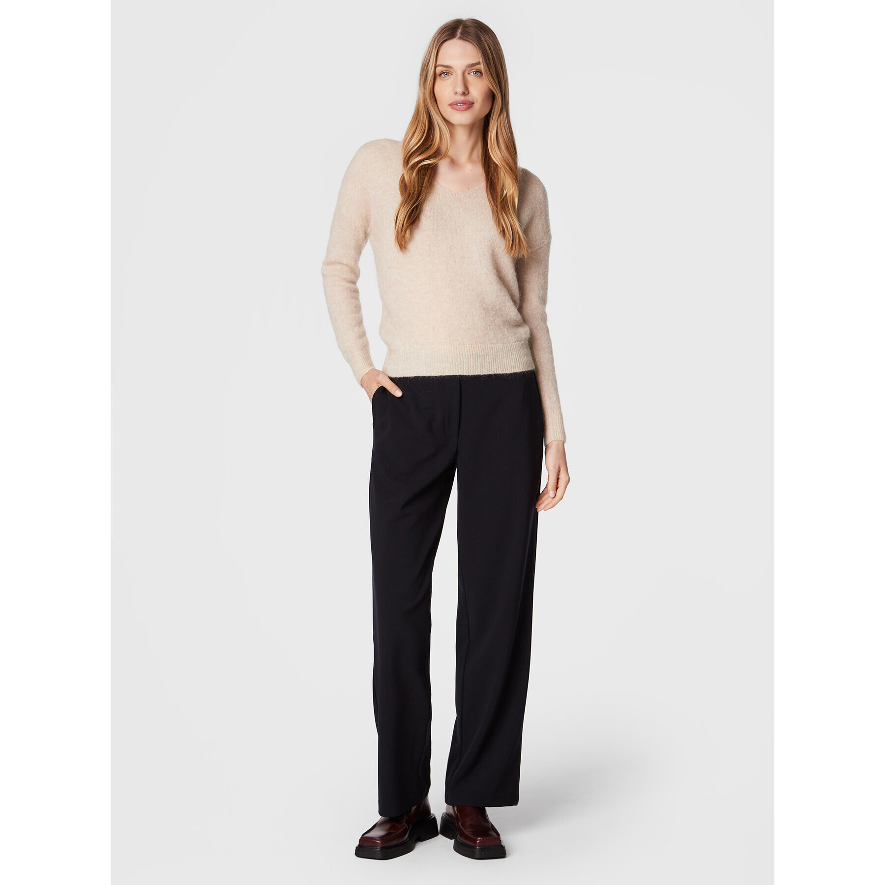 Moss Copenhagen Пуловер Mohair 16919 Бежов Regular Fit - Pepit.bg