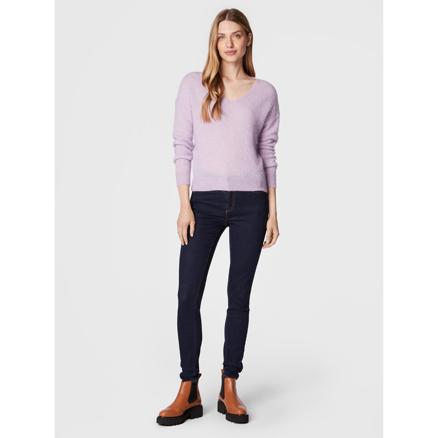 Moss Copenhagen Пуловер Mohair 16919 Виолетов Regular Fit - Pepit.bg