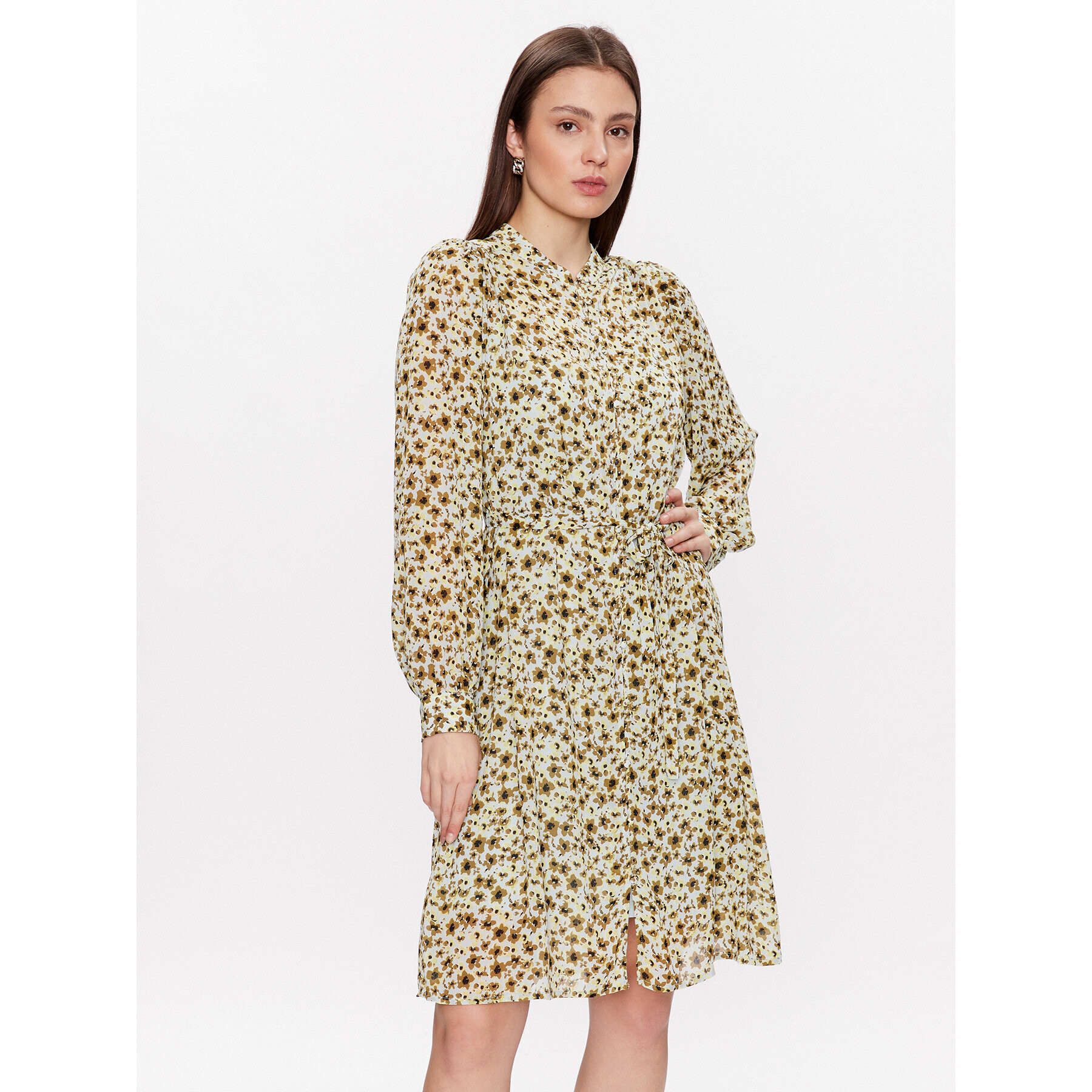 Moss Copenhagen Рокля тип риза Adalia 17284 Зелен Regular Fit - Pepit.bg