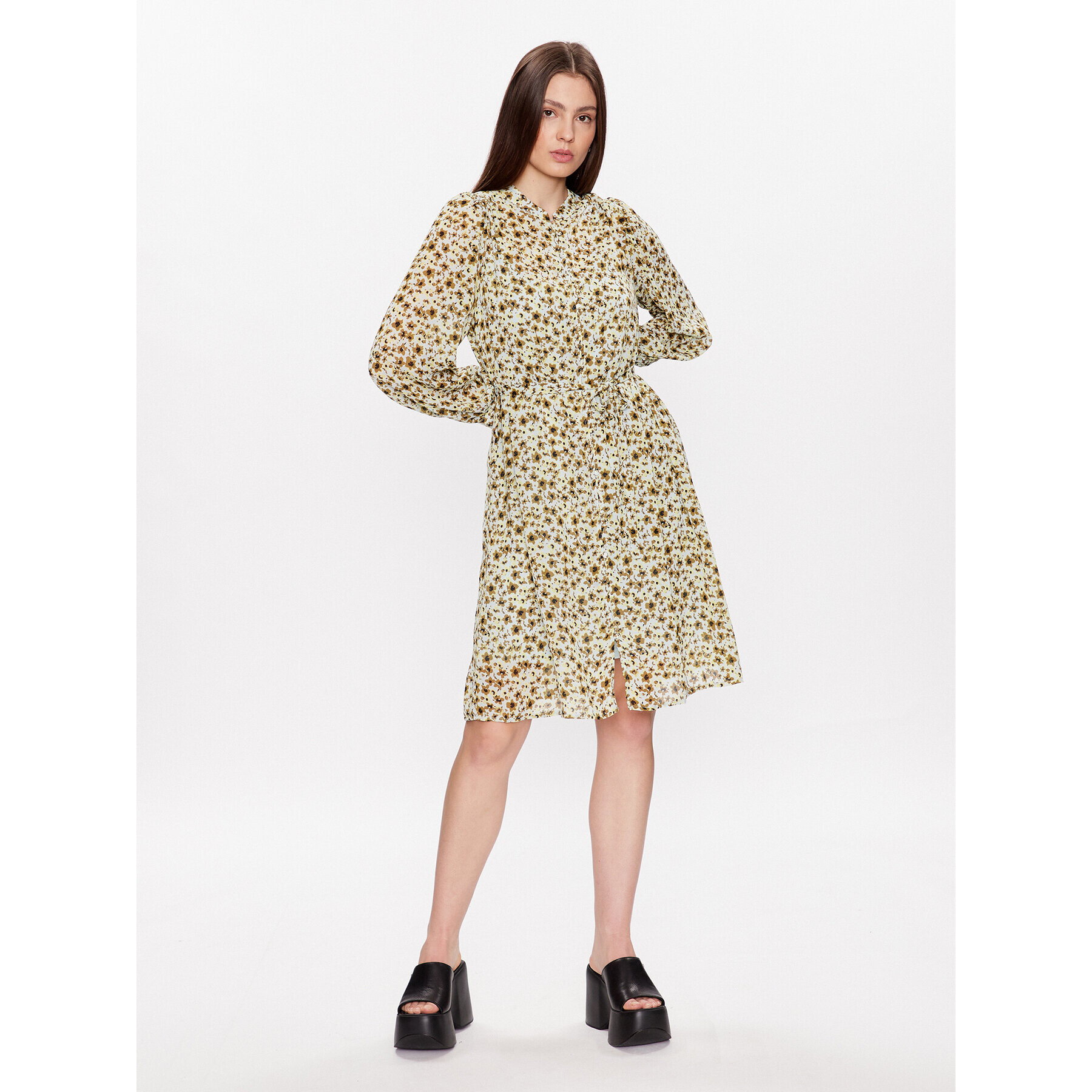 Moss Copenhagen Рокля тип риза Adalia 17284 Зелен Regular Fit - Pepit.bg