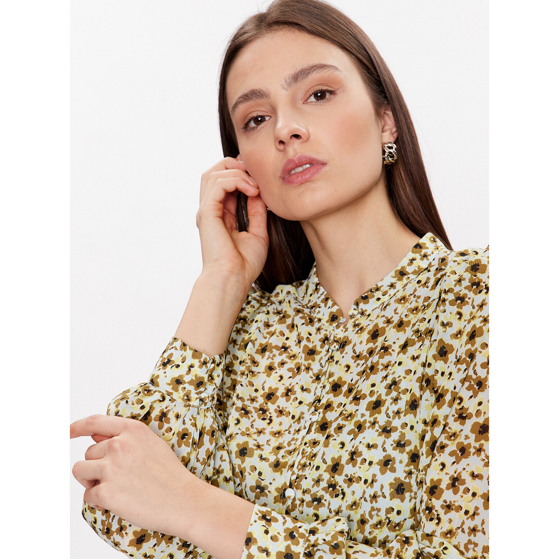 Moss Copenhagen Рокля тип риза Adalia 17284 Зелен Regular Fit - Pepit.bg