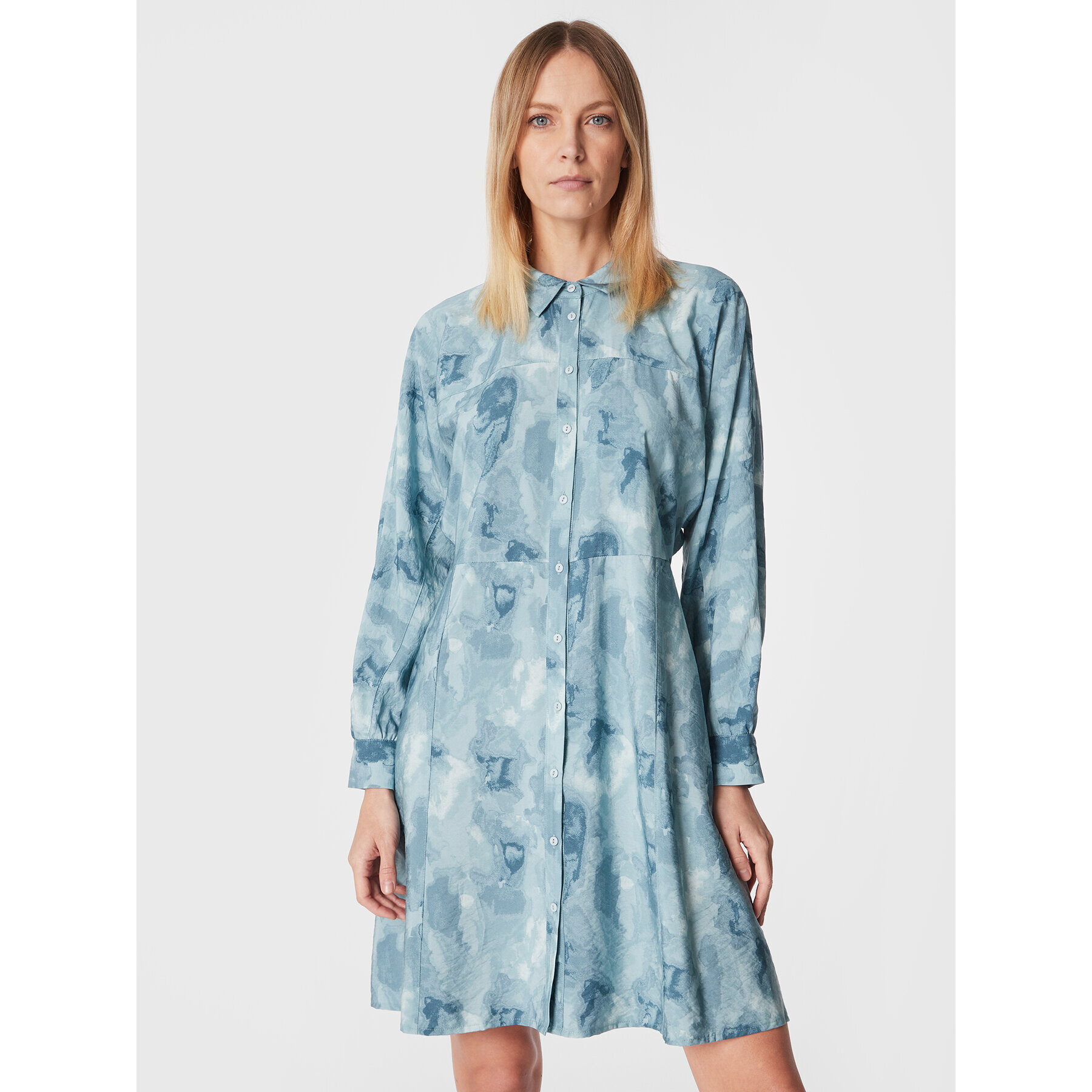 Moss Copenhagen Рокля тип риза Annalise 17211 Син Regular Fit - Pepit.bg