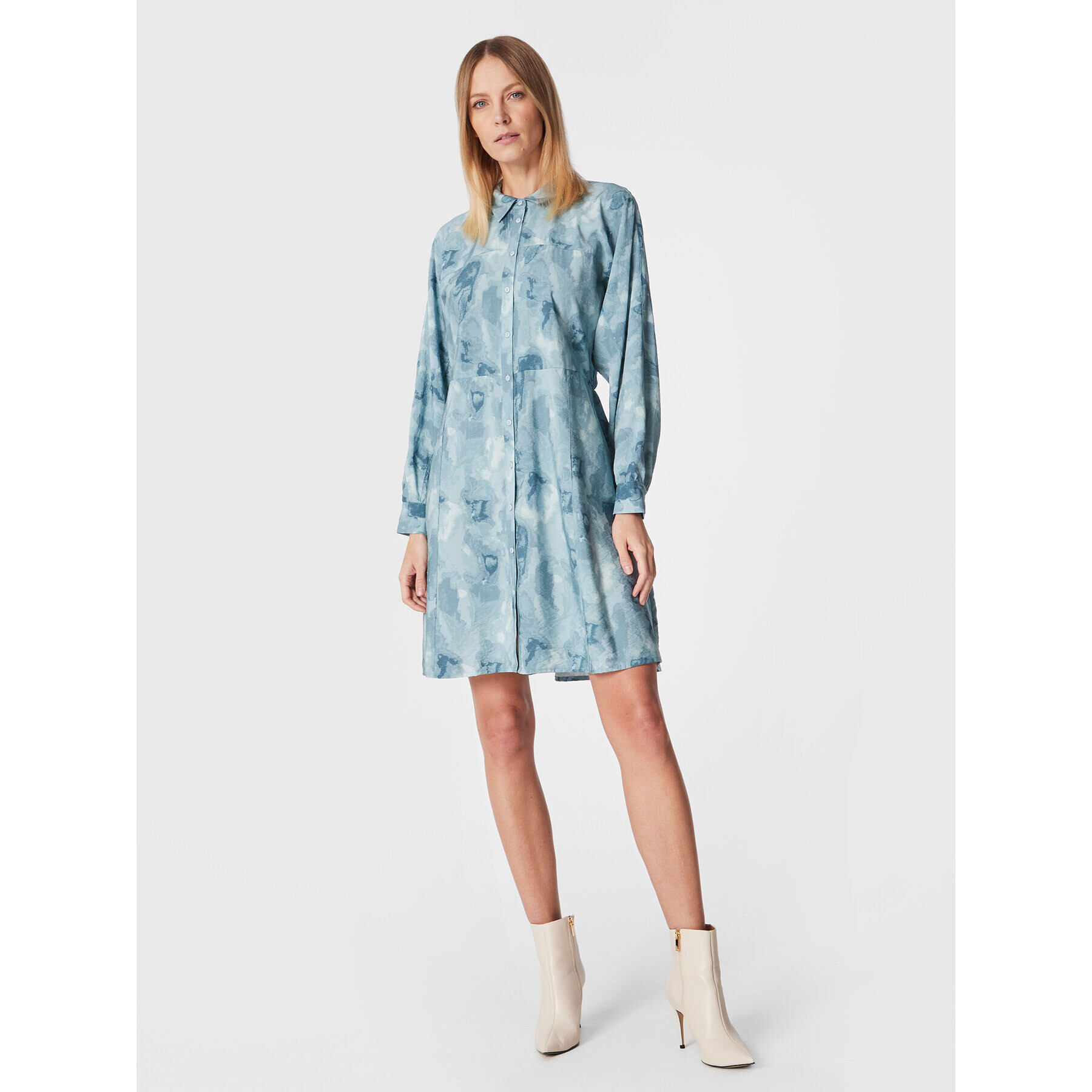 Moss Copenhagen Рокля тип риза Annalise 17211 Син Regular Fit - Pepit.bg