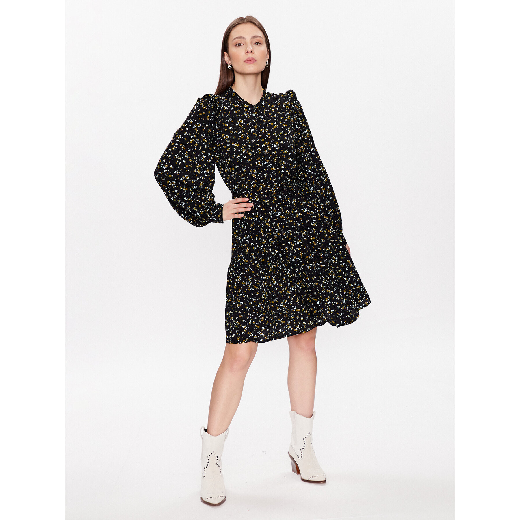Moss Copenhagen Рокля тип риза Bellaris 17414 Черен Regular Fit - Pepit.bg