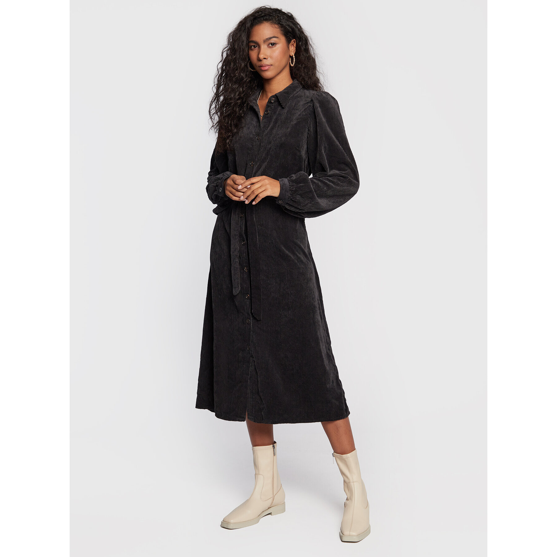 Moss Copenhagen Рокля тип риза Jeppi 17189 Черен Regular Fit - Pepit.bg