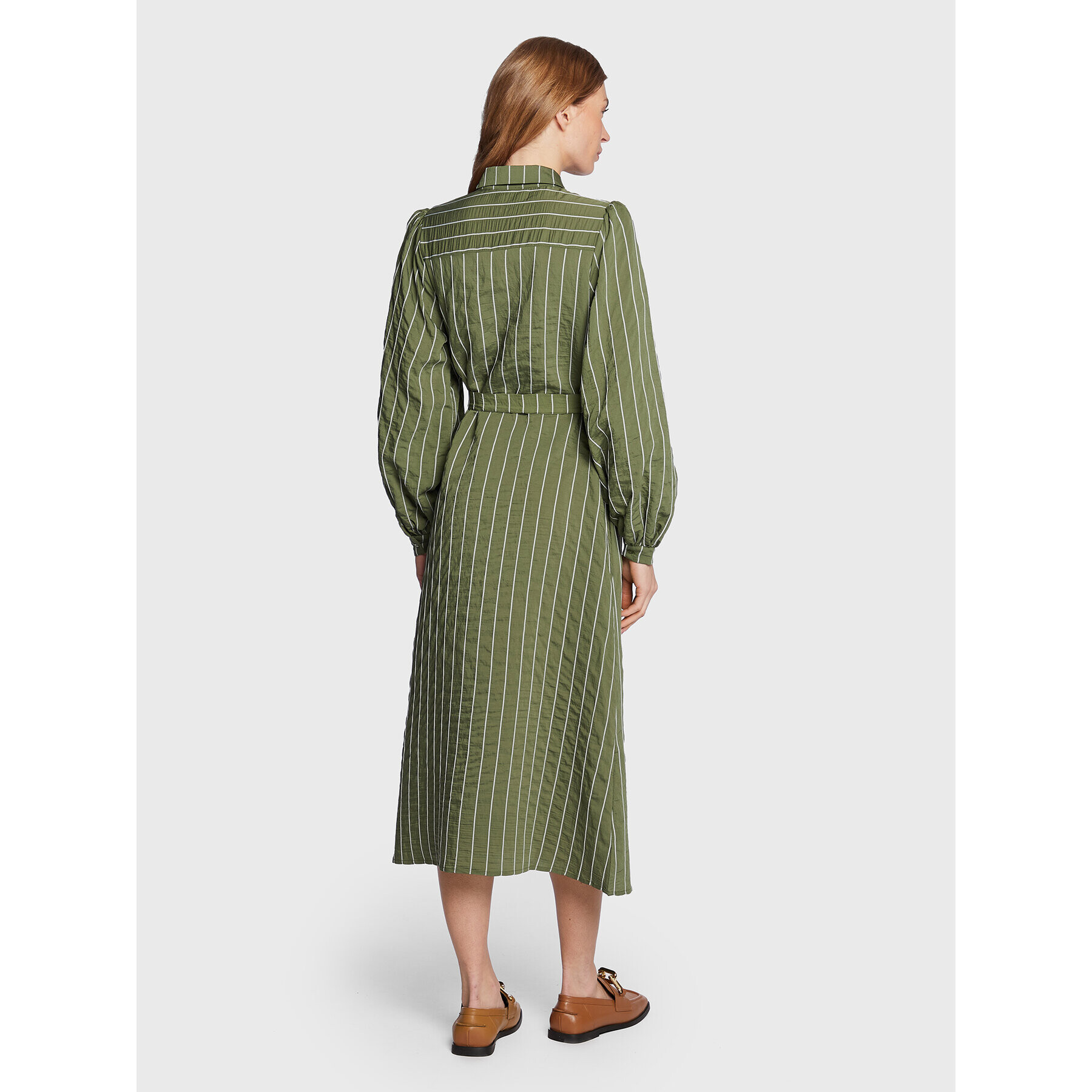 Moss Copenhagen Рокля тип риза Sidona 16975 Зелен Regular Fit - Pepit.bg