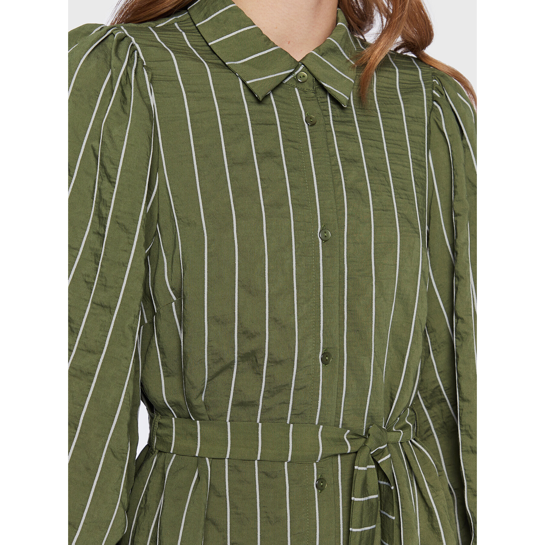 Moss Copenhagen Рокля тип риза Sidona 16975 Зелен Regular Fit - Pepit.bg