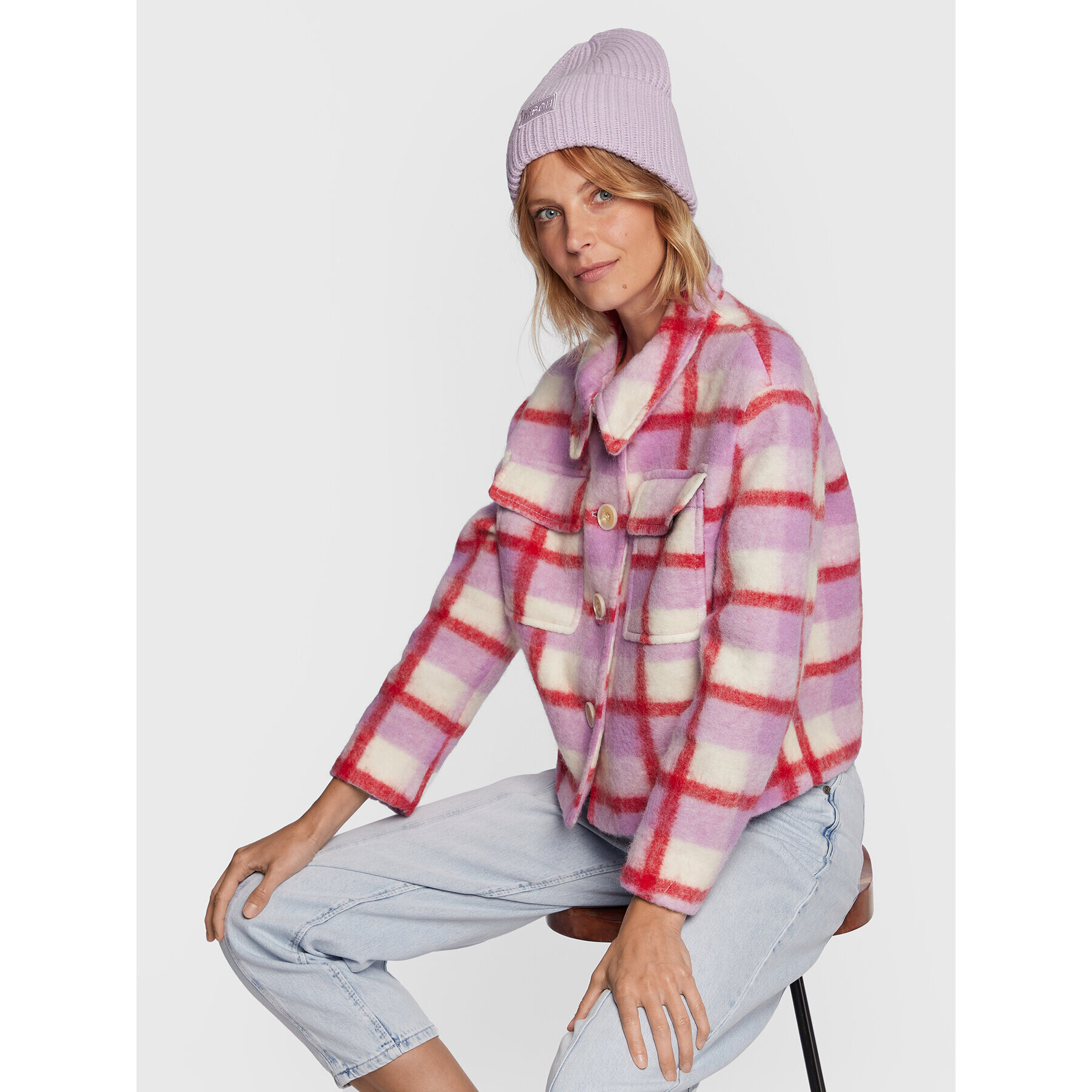Moss Copenhagen Шапка Kara 15312 Виолетов - Pepit.bg
