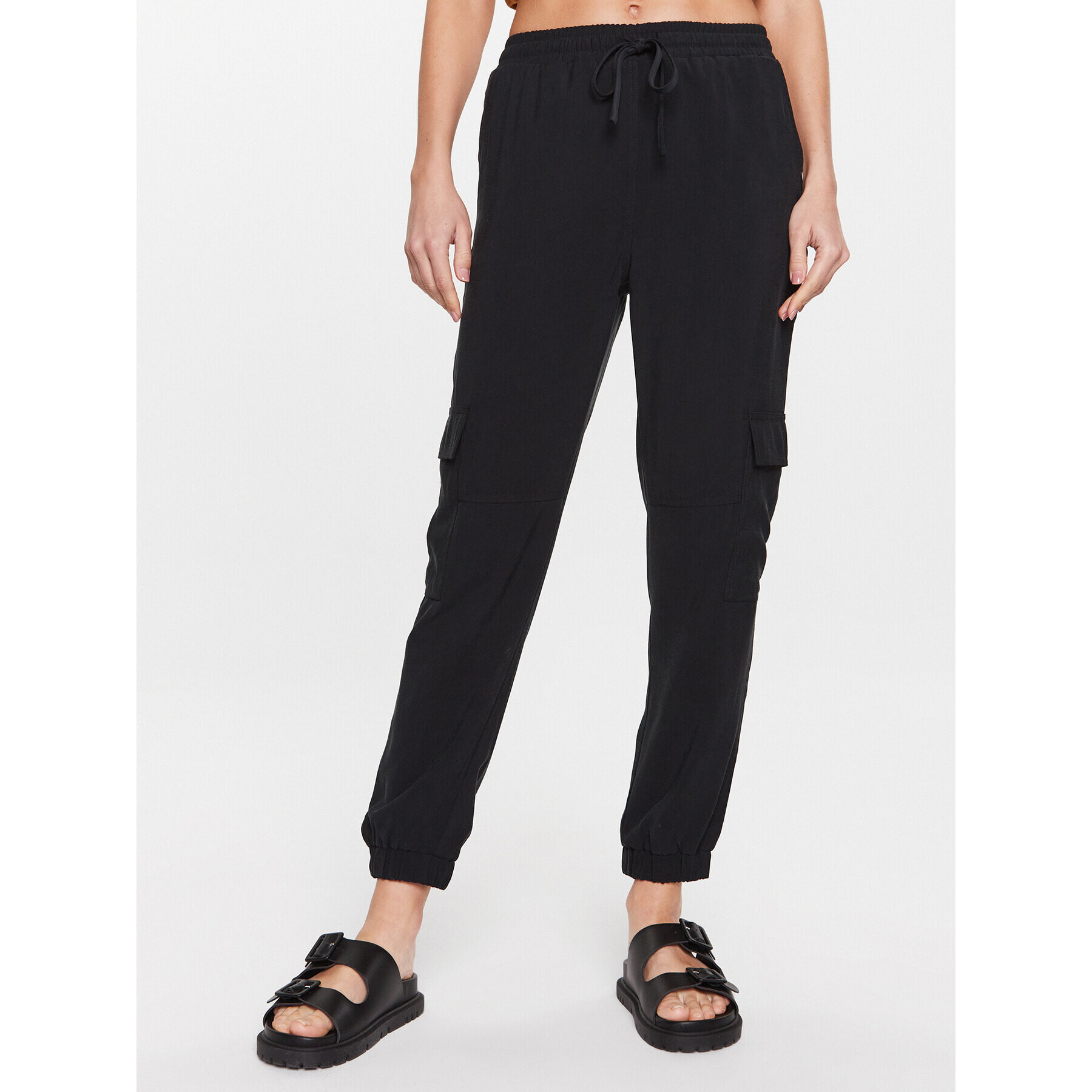 Moss Copenhagen Текстилни панталони 17515 Черен Basic Fit - Pepit.bg