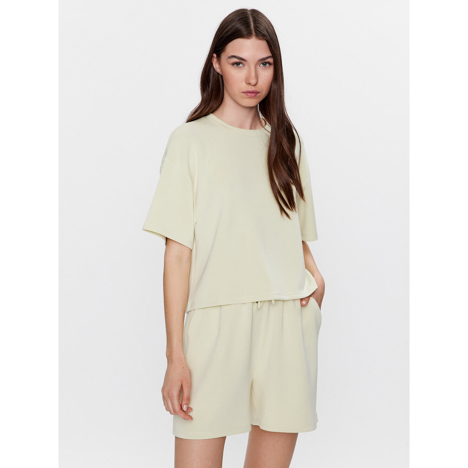 Moss Copenhagen Тишърт 17510 Екрю Basic Fit - Pepit.bg
