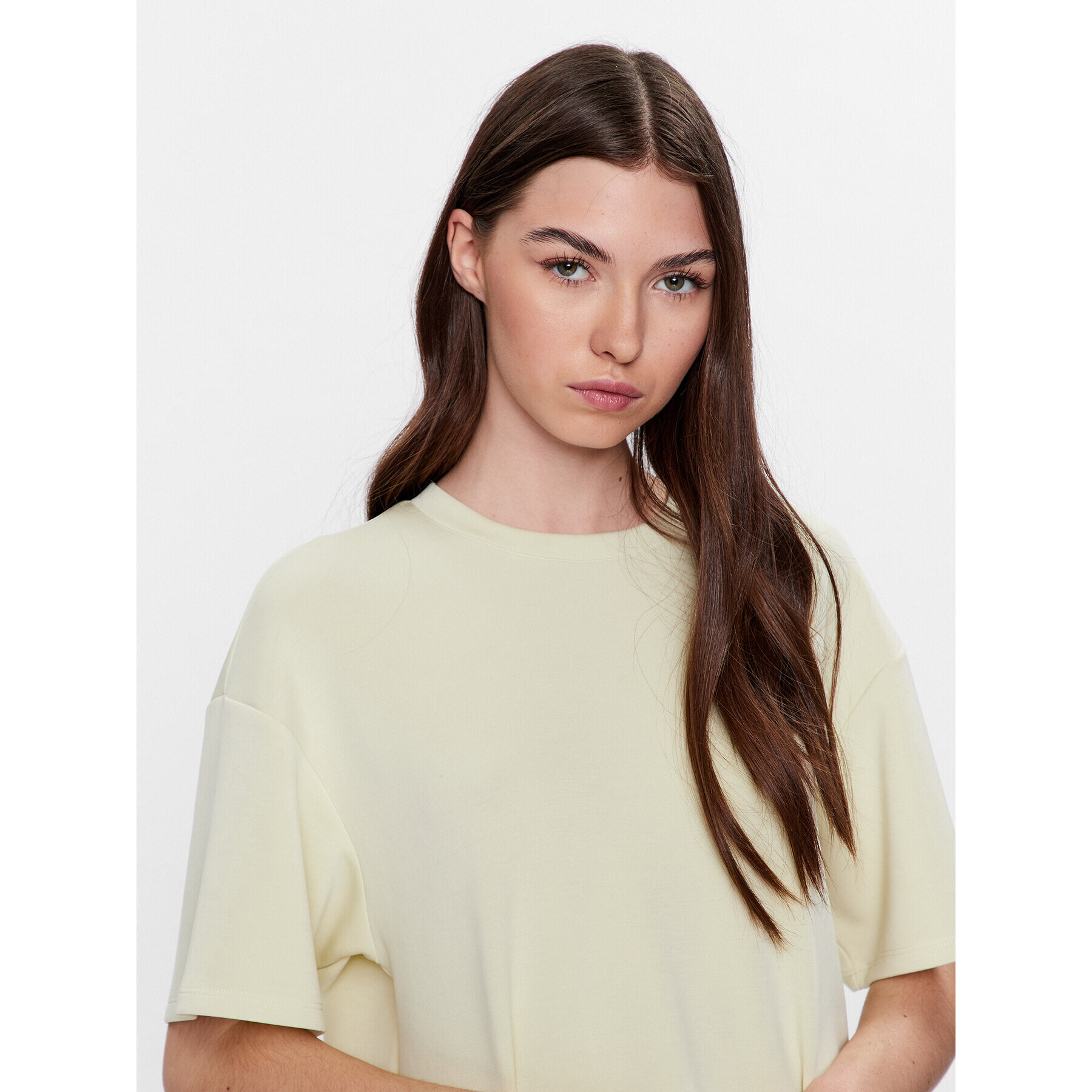 Moss Copenhagen Тишърт 17510 Екрю Basic Fit - Pepit.bg