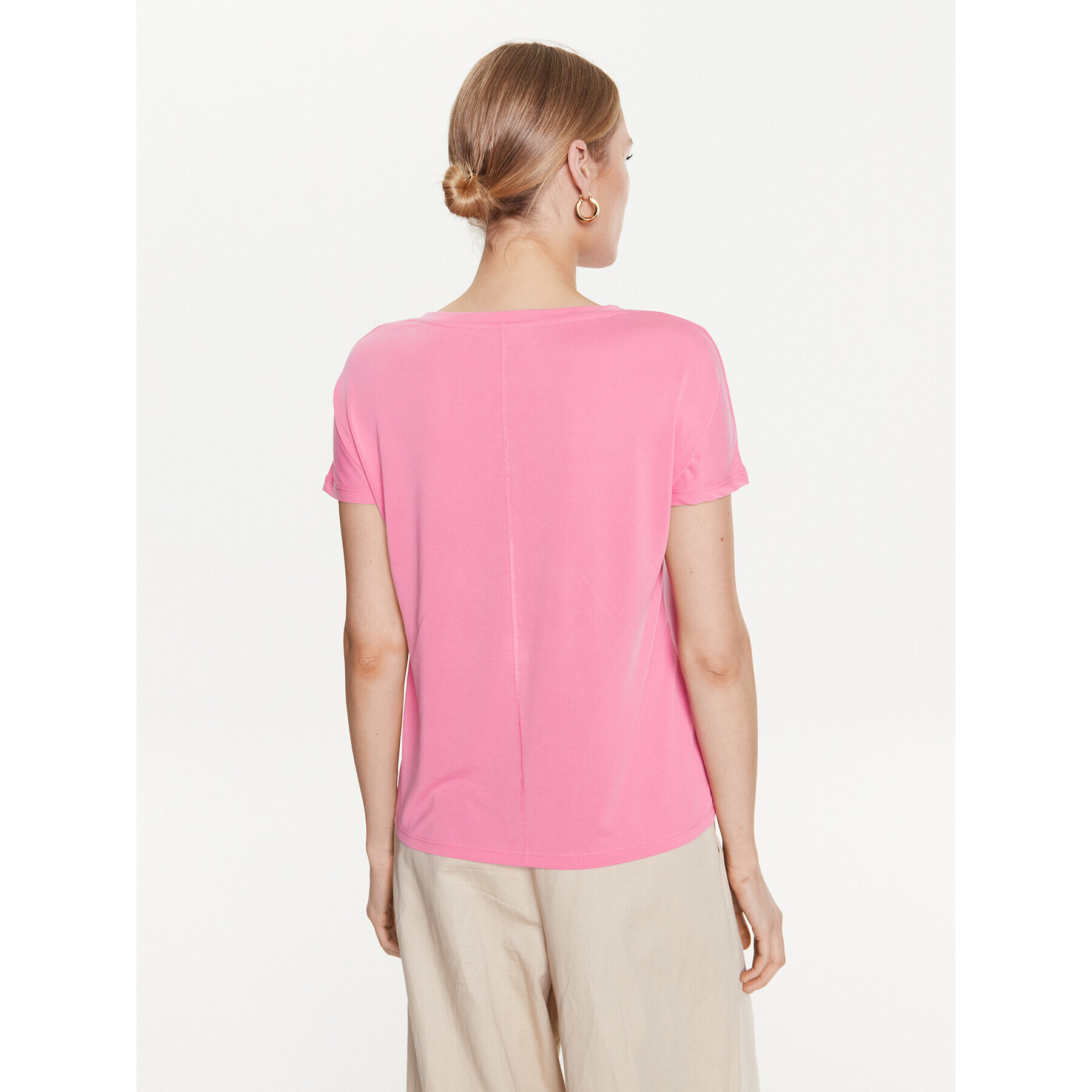 Moss Copenhagen Тишърт 17627 Розов Basic Fit - Pepit.bg