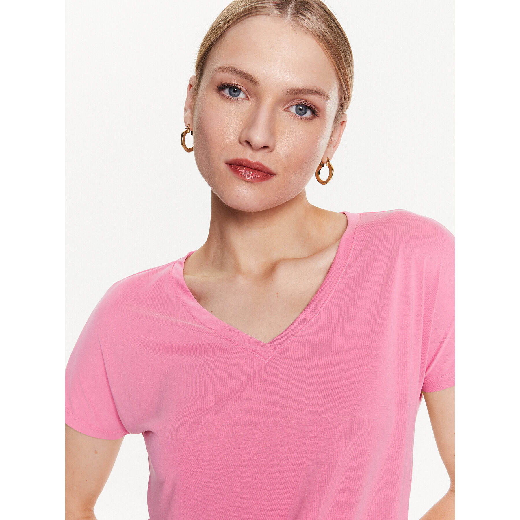Moss Copenhagen Тишърт 17627 Розов Basic Fit - Pepit.bg