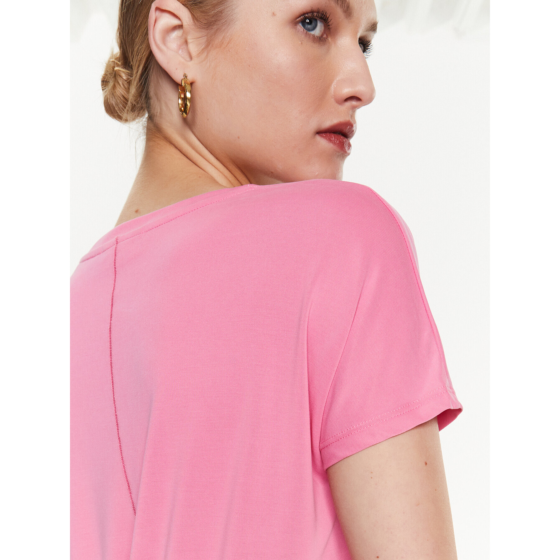 Moss Copenhagen Тишърт 17627 Розов Basic Fit - Pepit.bg