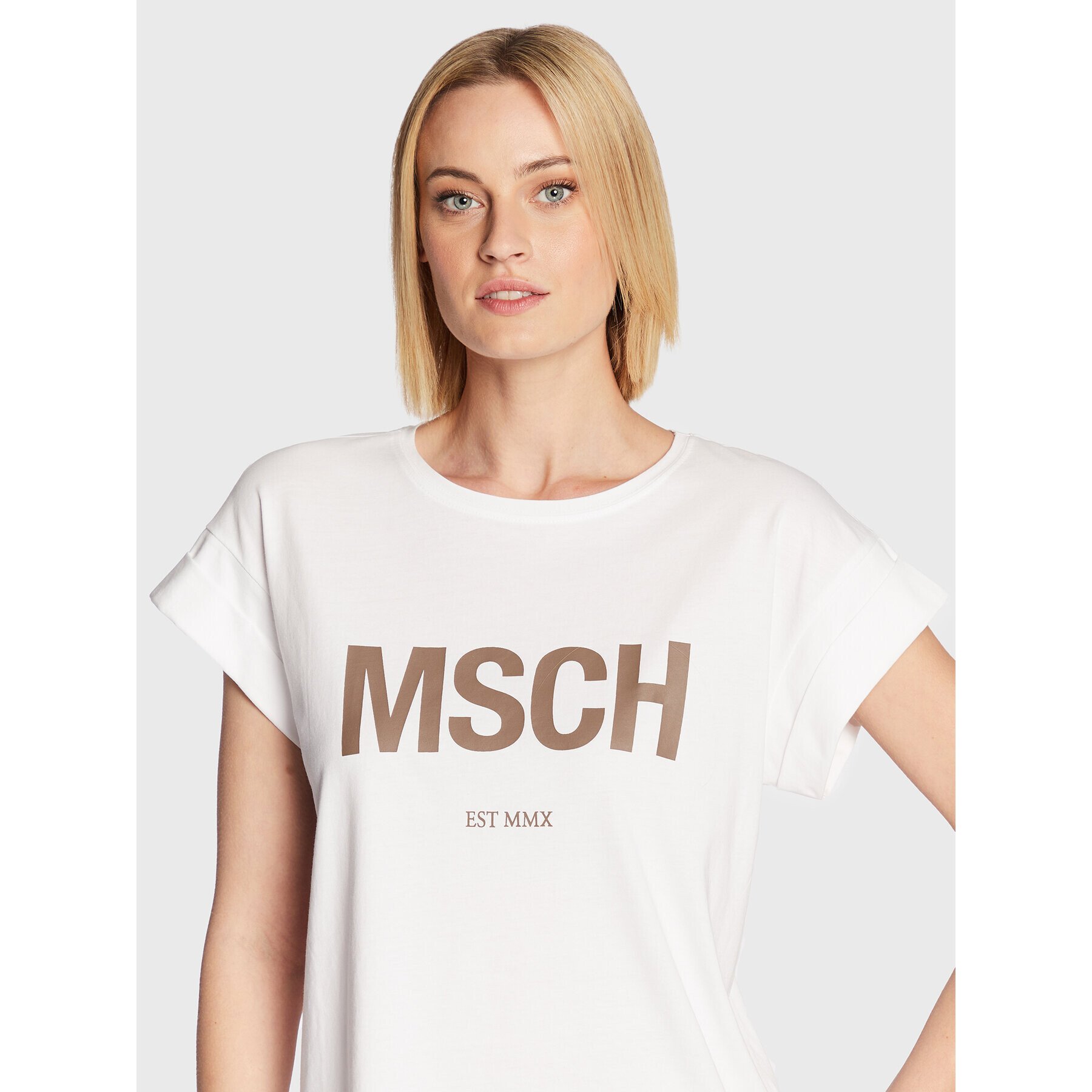 Moss Copenhagen Тишърт Alva 16708 Бял Boxy Fit - Pepit.bg