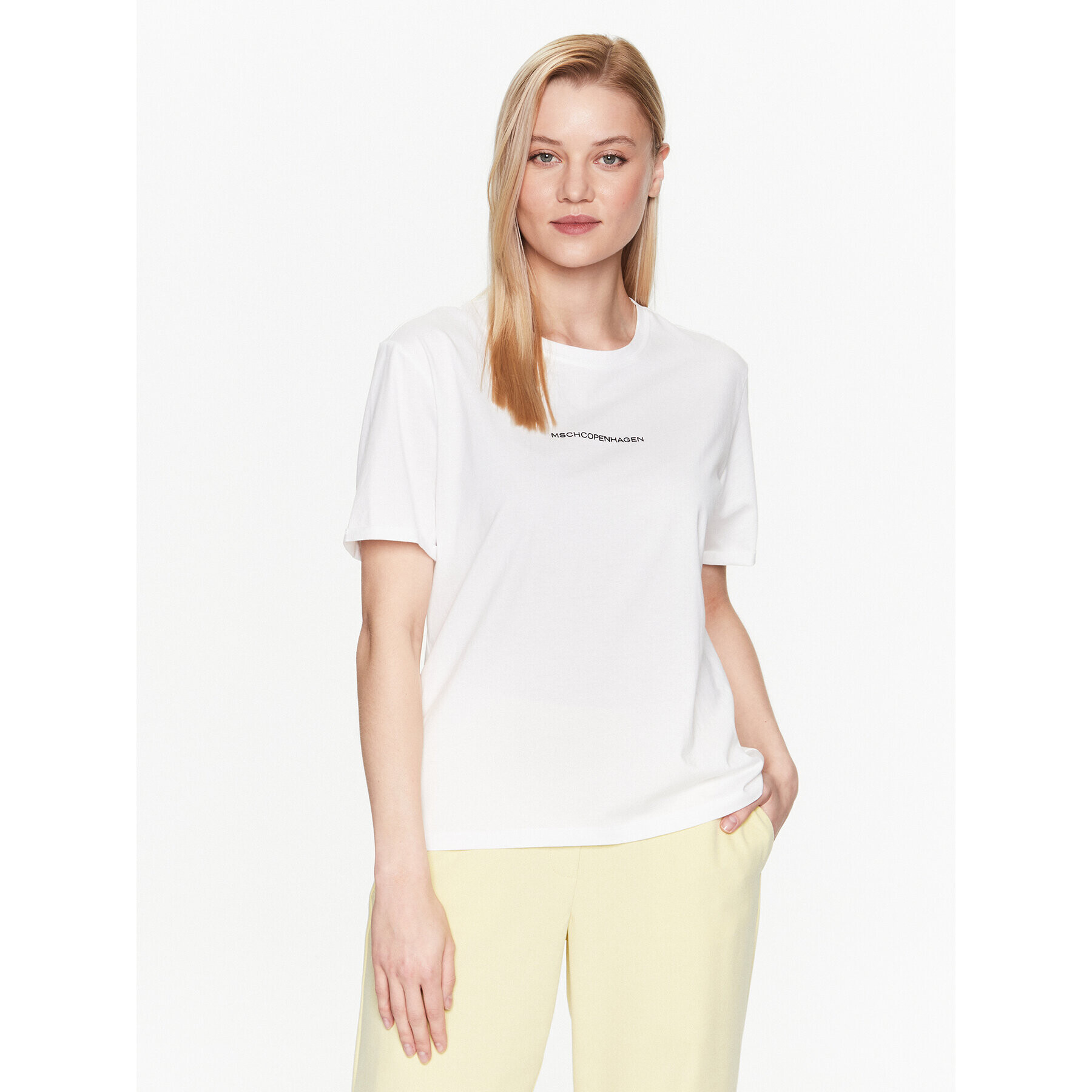Moss Copenhagen Тишърт Terina 17595 Бял Regular Fit - Pepit.bg