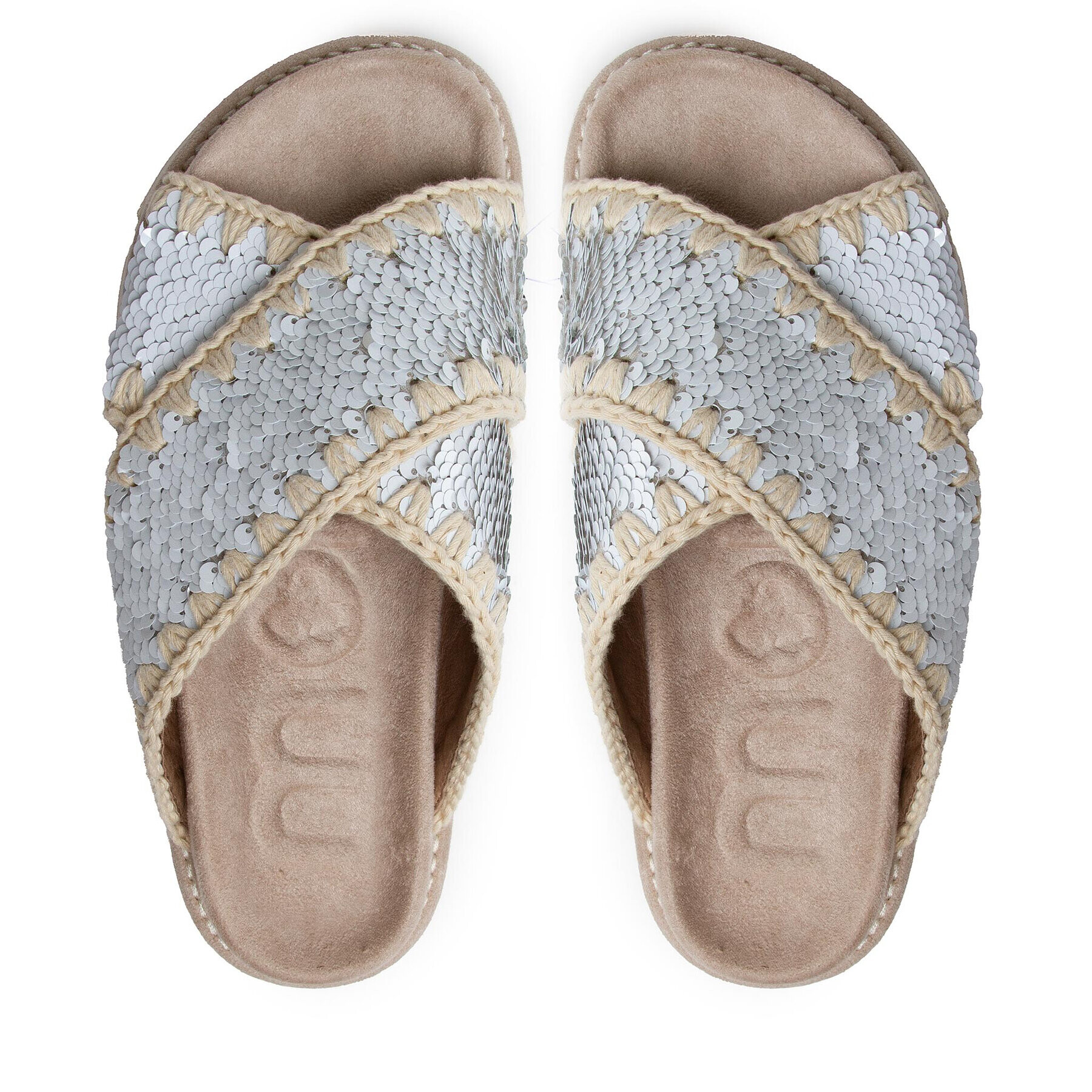 Mou Чехли Criss Cross Bio Bio Sandal Plain SW461000G Бял - Pepit.bg