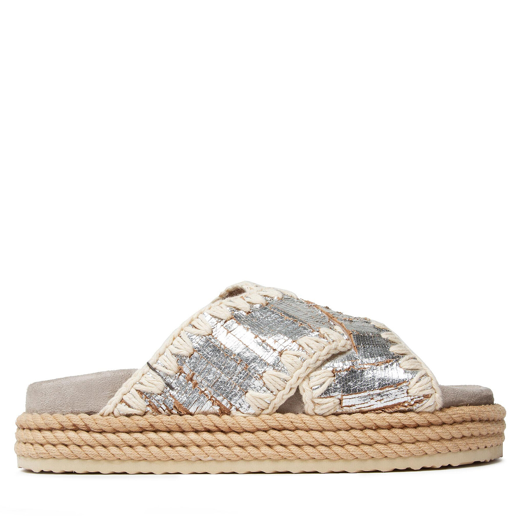 Mou Чехли Rope Bio Sandal #4 SW451001C Сребрист - Pepit.bg