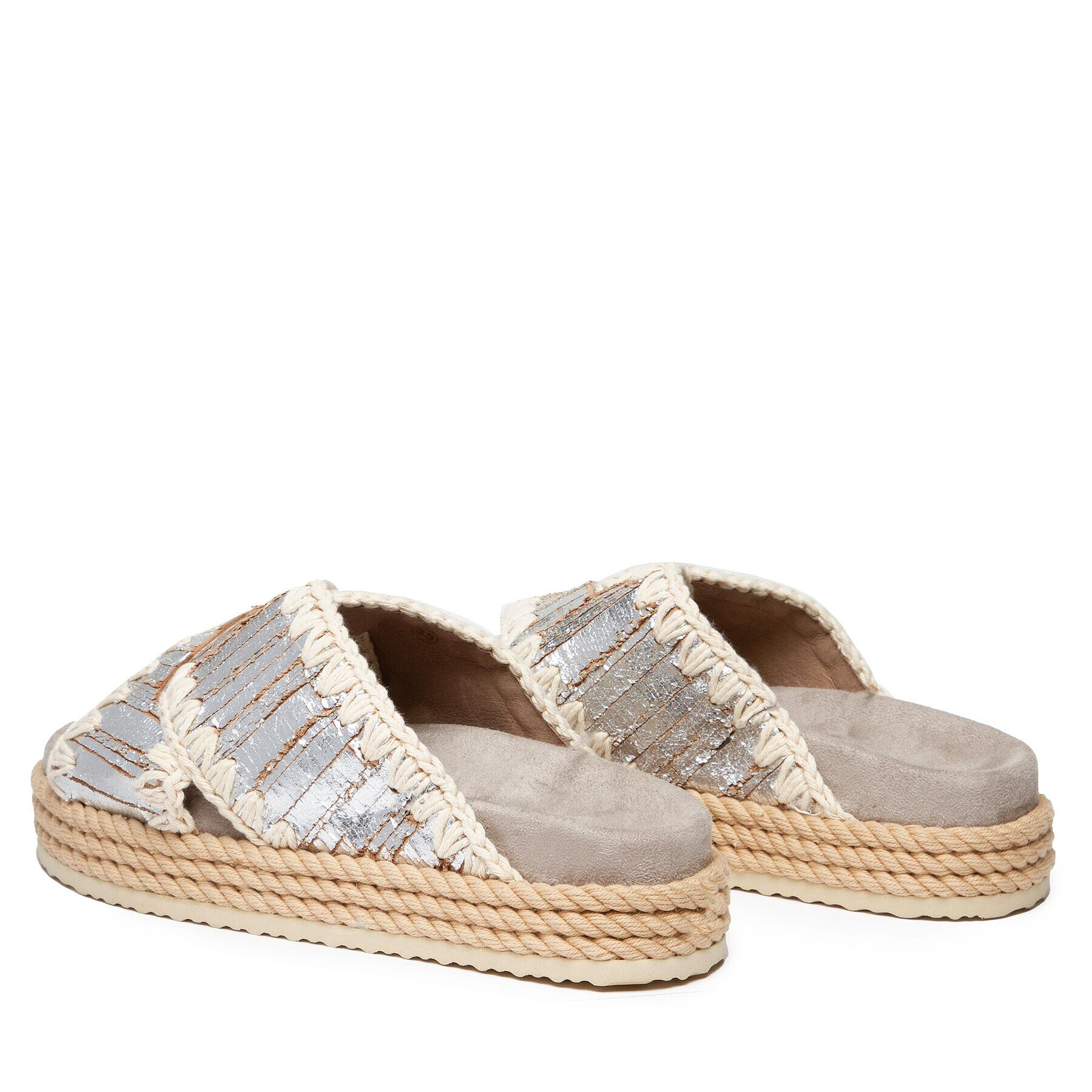 Mou Чехли Rope Bio Sandal #4 SW451001C Сребрист - Pepit.bg