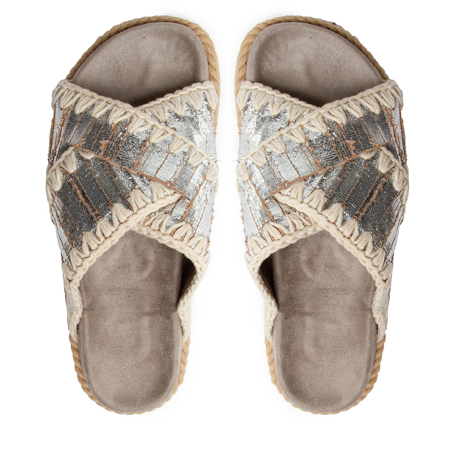 Mou Чехли Rope Bio Sandal #4 SW451001C Сребрист - Pepit.bg