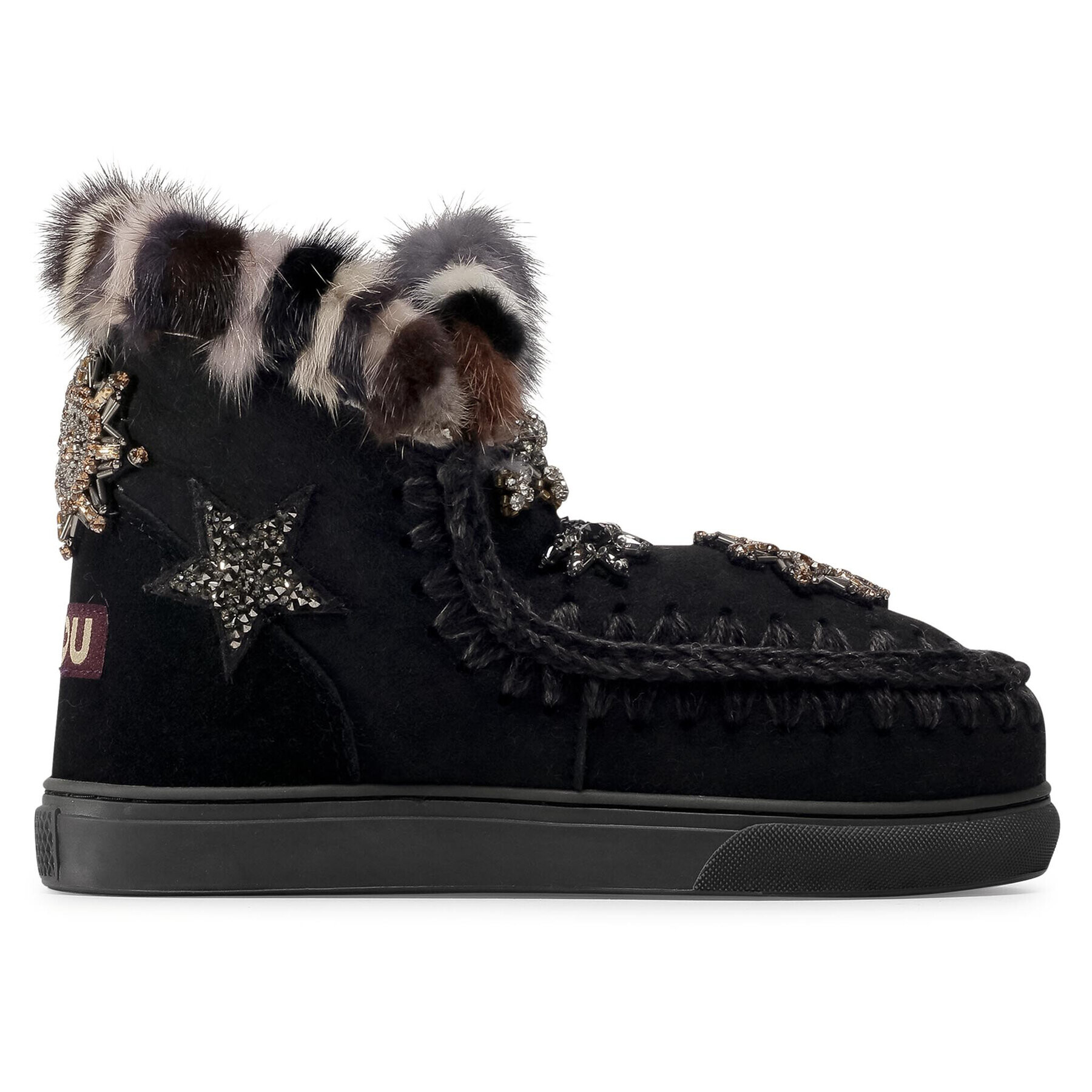 Mou Обувки Eskimo Sneaker Star Patch&Mink FW111006A Черен - Pepit.bg