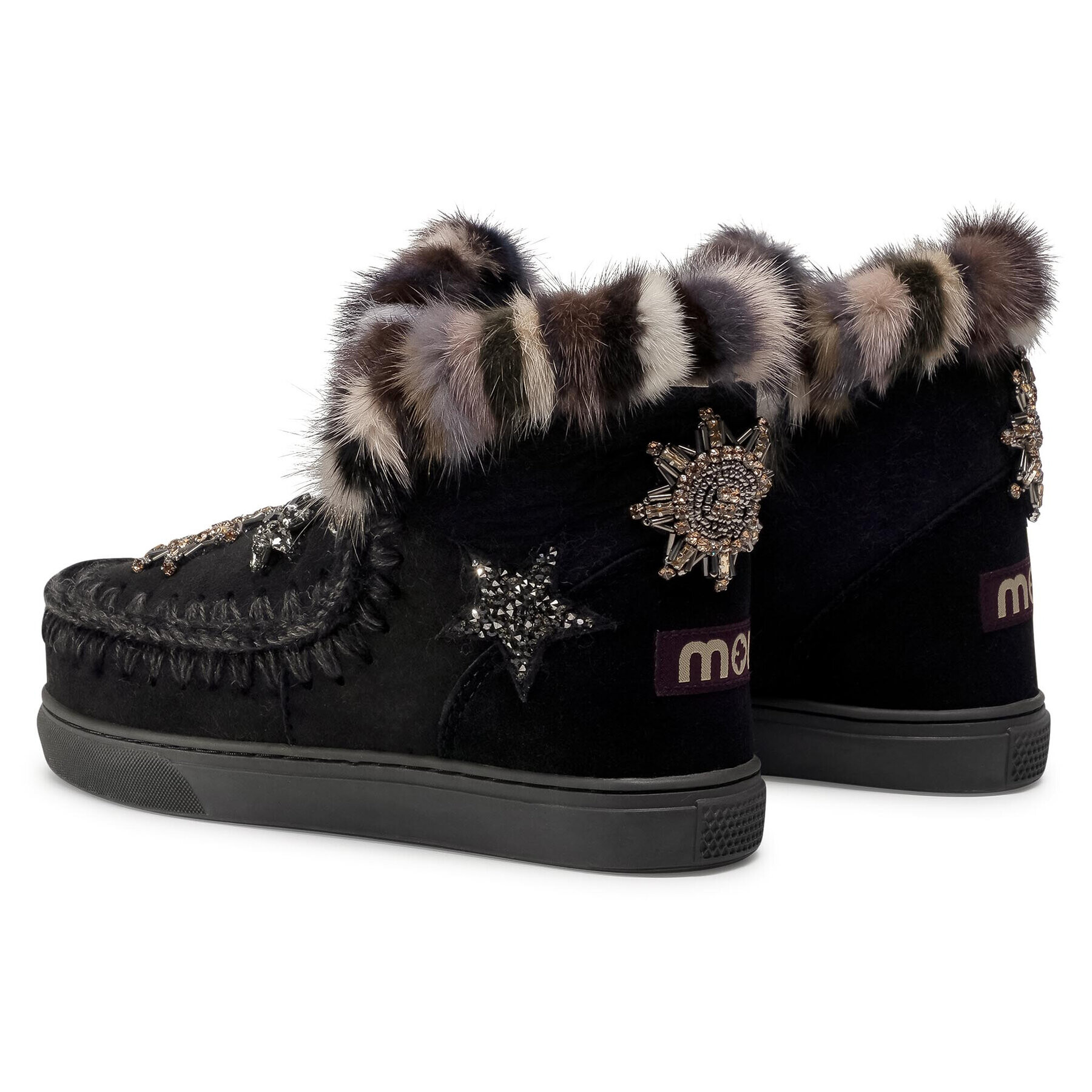 Mou Обувки Eskimo Sneaker Star Patch&Mink FW111006A Черен - Pepit.bg