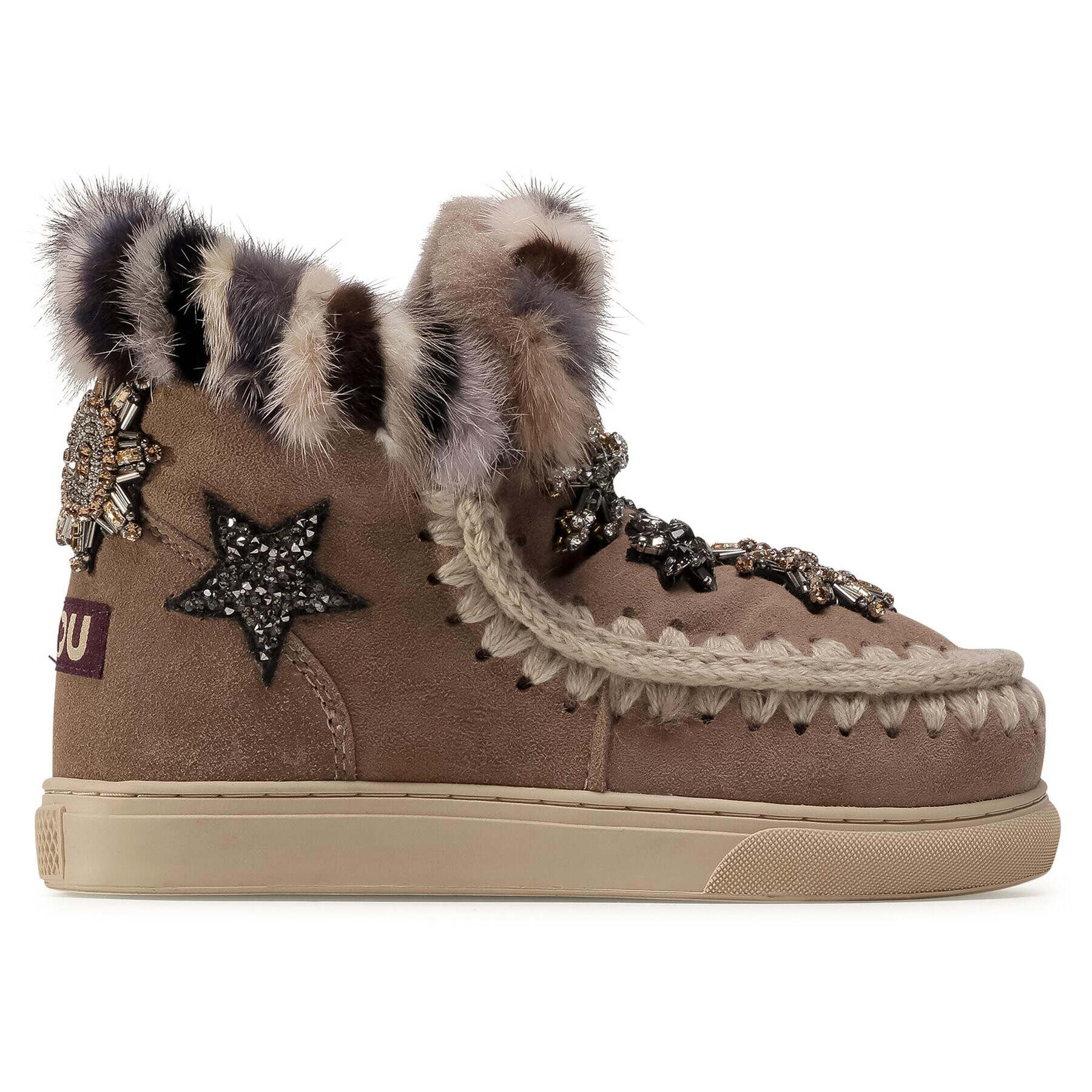 Mou Обувки Eskimo Sneaker Star Patch&Mink FW111006A Кафяв - Pepit.bg