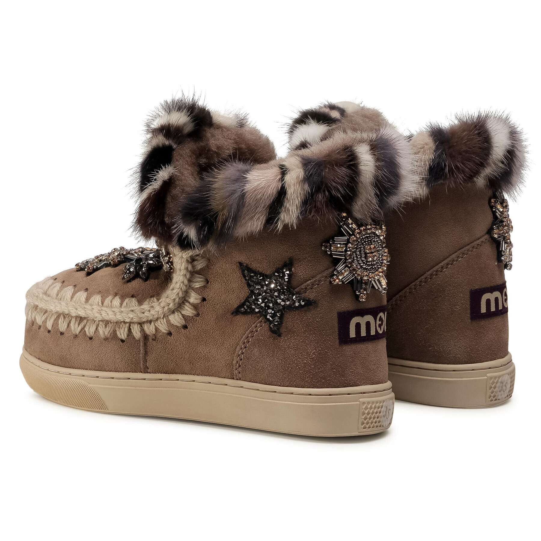 Mou Обувки Eskimo Sneaker Star Patch&Mink FW111006A Кафяв - Pepit.bg