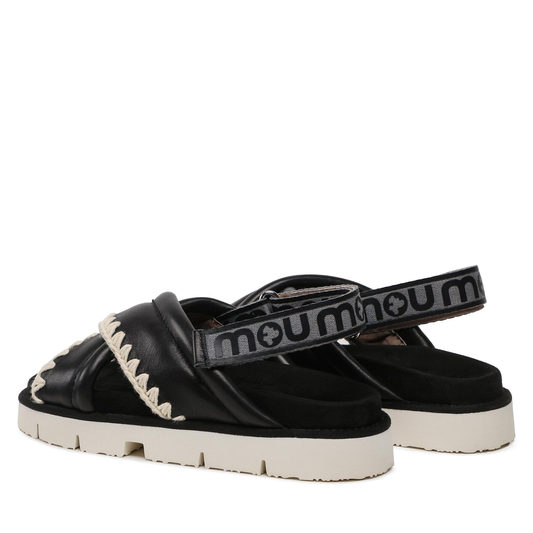 Mou Сандали New Bio # 03 Criss-Cross Upper SW461004C Черен - Pepit.bg