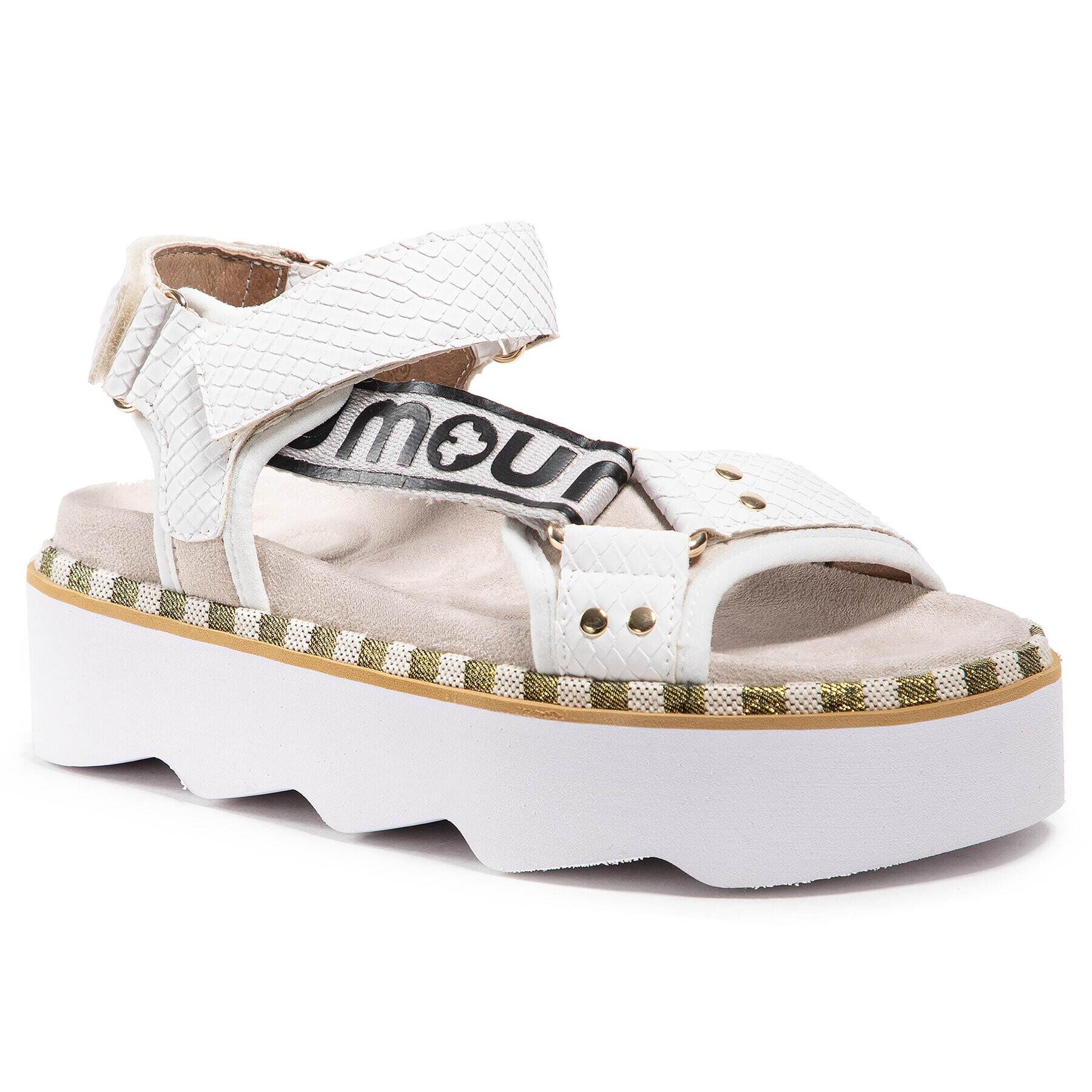 Mou Сандали New Bio Sandal Side Logo SW271006N Бял - Pepit.bg