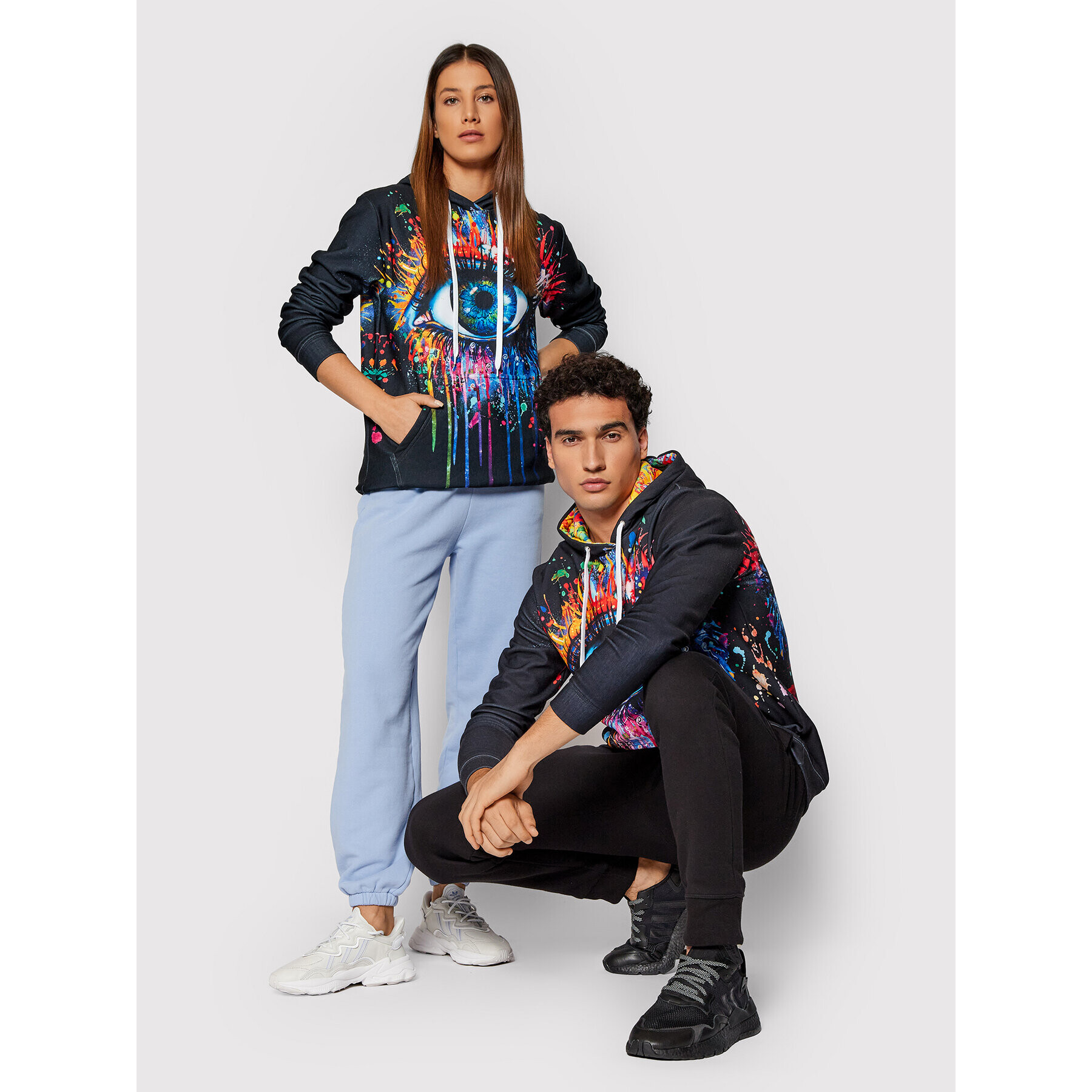 Mr. GUGU & Miss GO Суитшърт Unisex Black Fullprint Черен Regular Fit - Pepit.bg