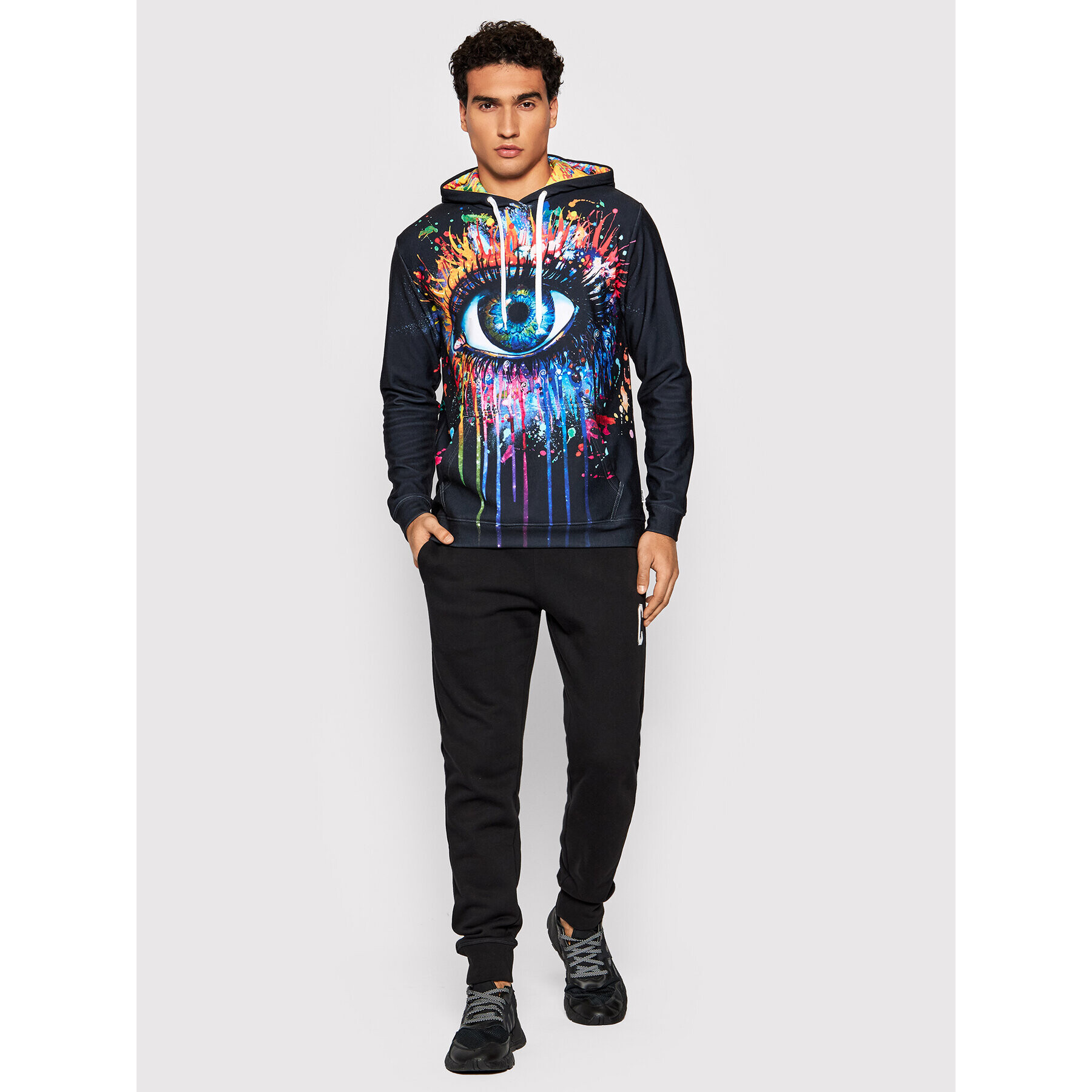 Mr. GUGU & Miss GO Суитшърт Unisex Black Fullprint Черен Regular Fit - Pepit.bg