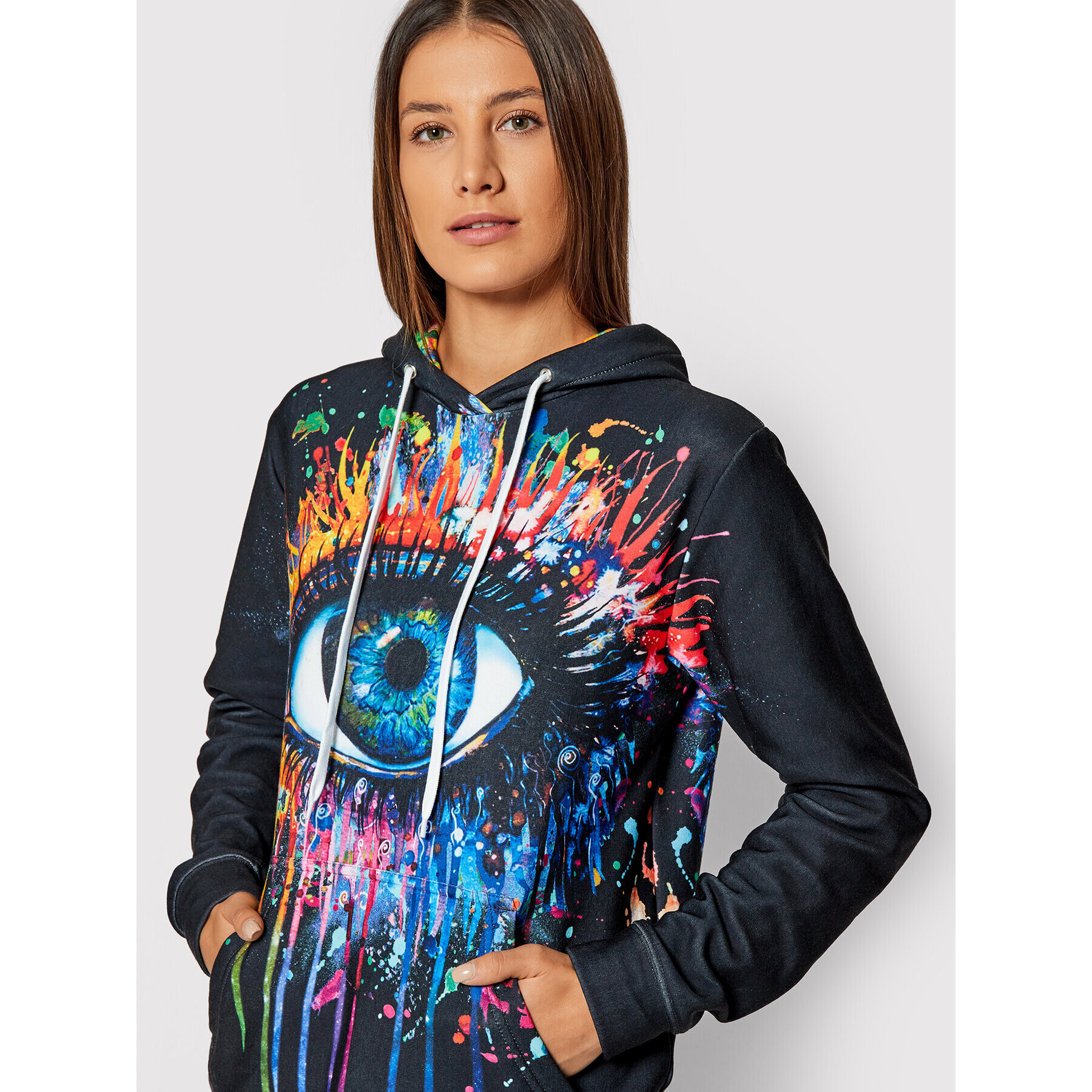 Mr. GUGU & Miss GO Суитшърт Unisex Black Fullprint Черен Regular Fit - Pepit.bg