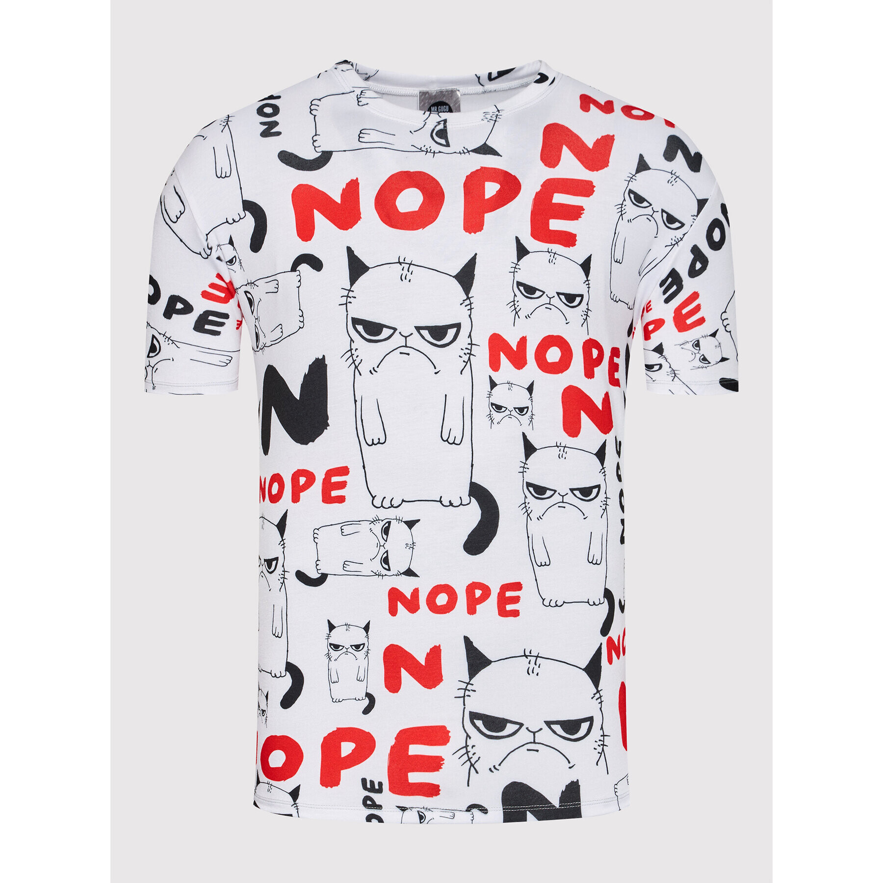 Mr. GUGU & Miss GO Тишърт Unisex Grumpy Nope Бял Regular Fit - Pepit.bg