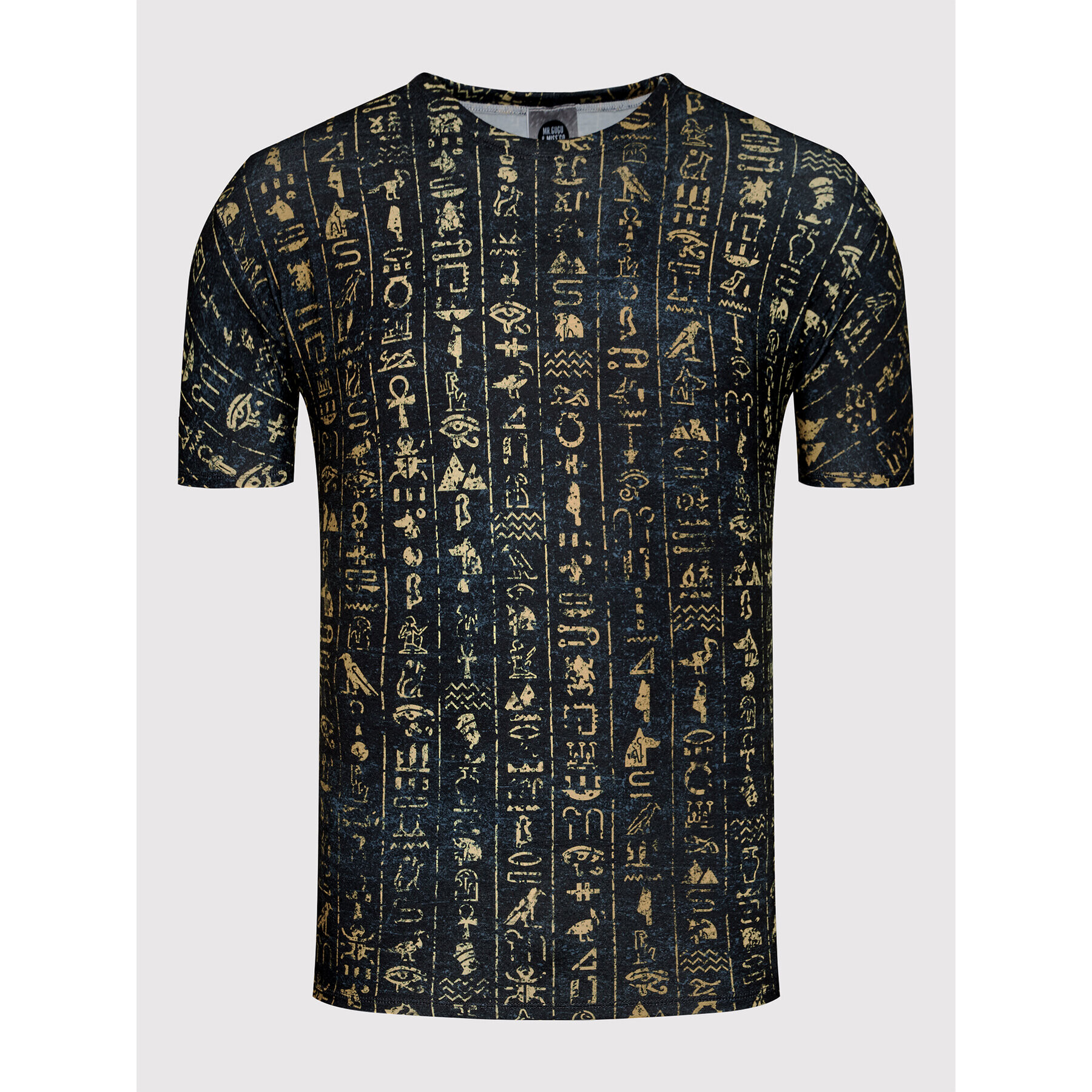 Mr. GUGU & Miss GO Тишърт Unisex Hieroglyphs Черен Regular Fit - Pepit.bg